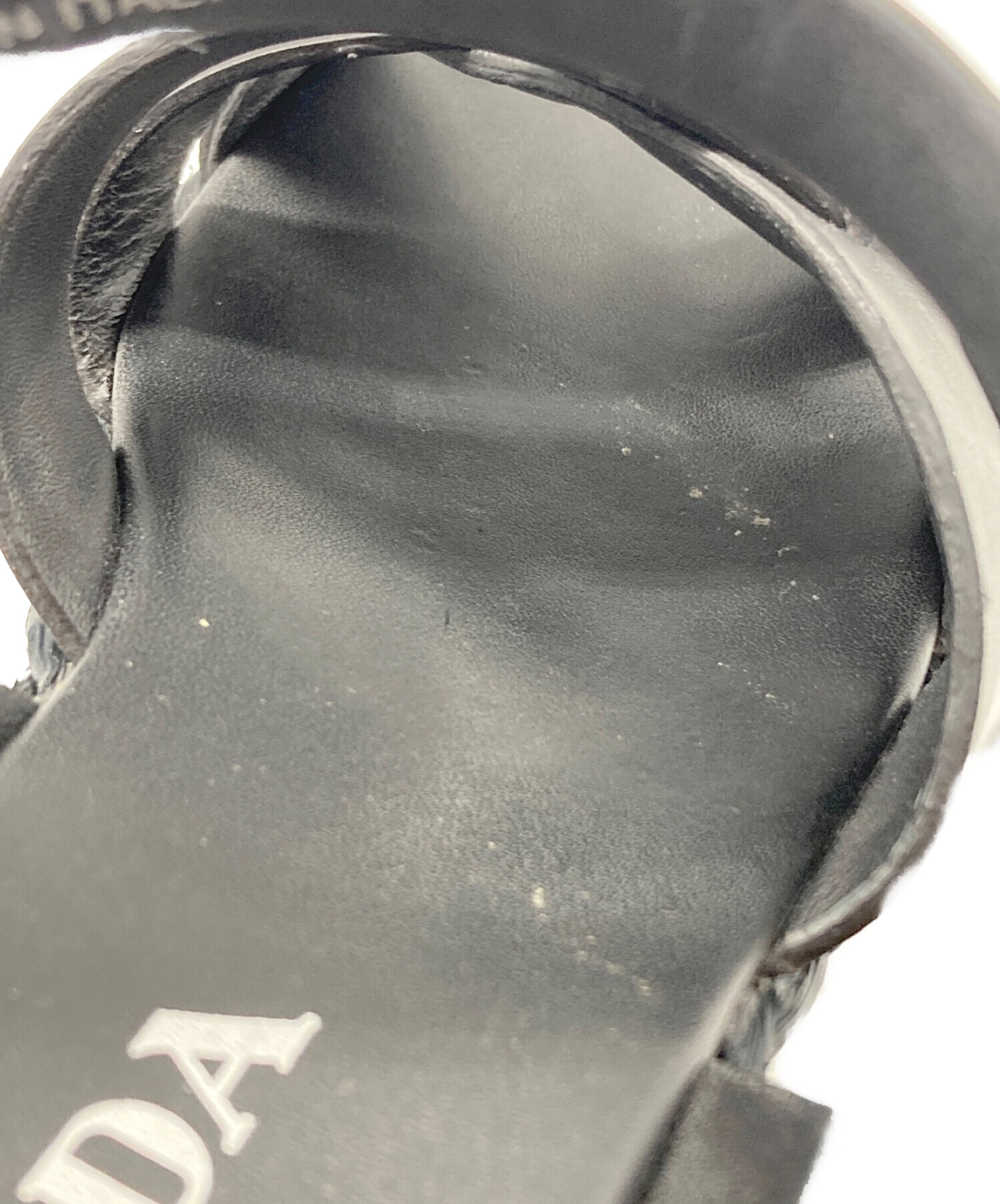 中古・古着通販】PRADA (プラダ) エスパドリーユ厚底サンダル ブラック