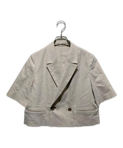 【未使用品】NOBLE ハーフスリーブボクシージャケット 36 ベージュ 完売 中古・古着通販】Noble (ノーブル) ハーフスリーブボクシージャケット