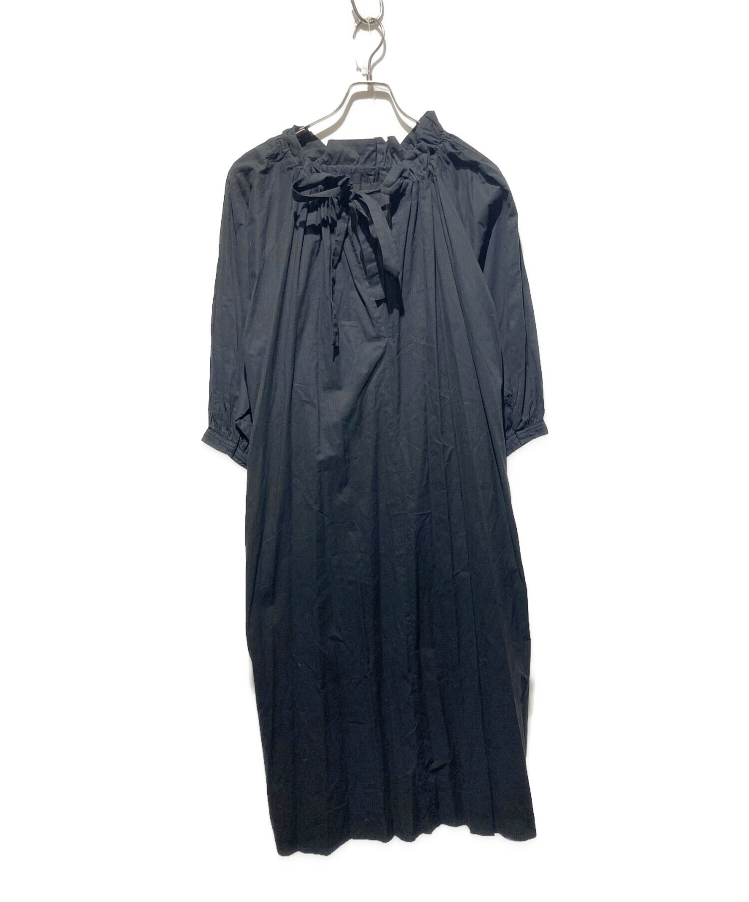 中古・古着通販】normment (ノーメント) ブラウスワンピース ブラック