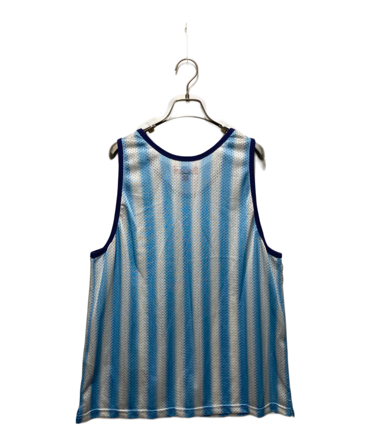 SUPREME メッシュタンクトップ ホワイト/ブルー 中古・古着通販】SUPREME (シュプリーム) 25SS Stripe Mesh Tank Top
