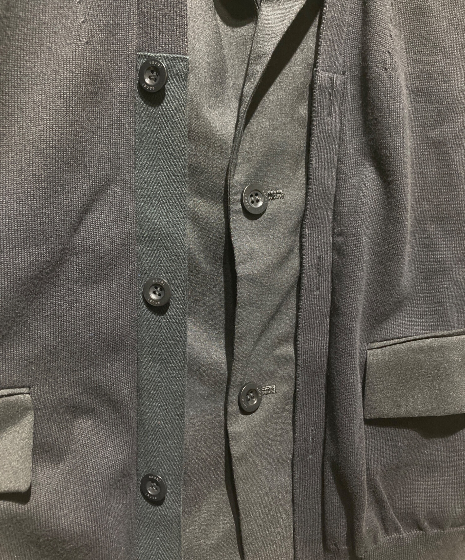 中古・古着通販】sacai (サカイ) Suiting Mix Jacket ブラック サイズ