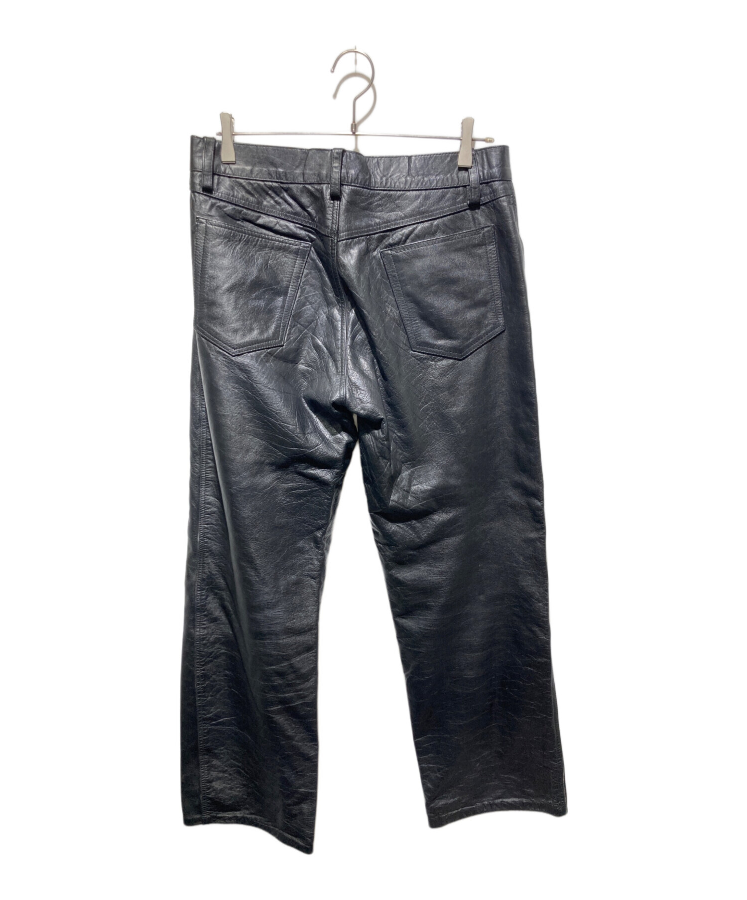 2wayハーフパンツ◆HORN WORKS◆W34パンチングレザーパンツ 中古・古着通販】HORN WORKS (ホーンワークス) レザーパンツ ブラック