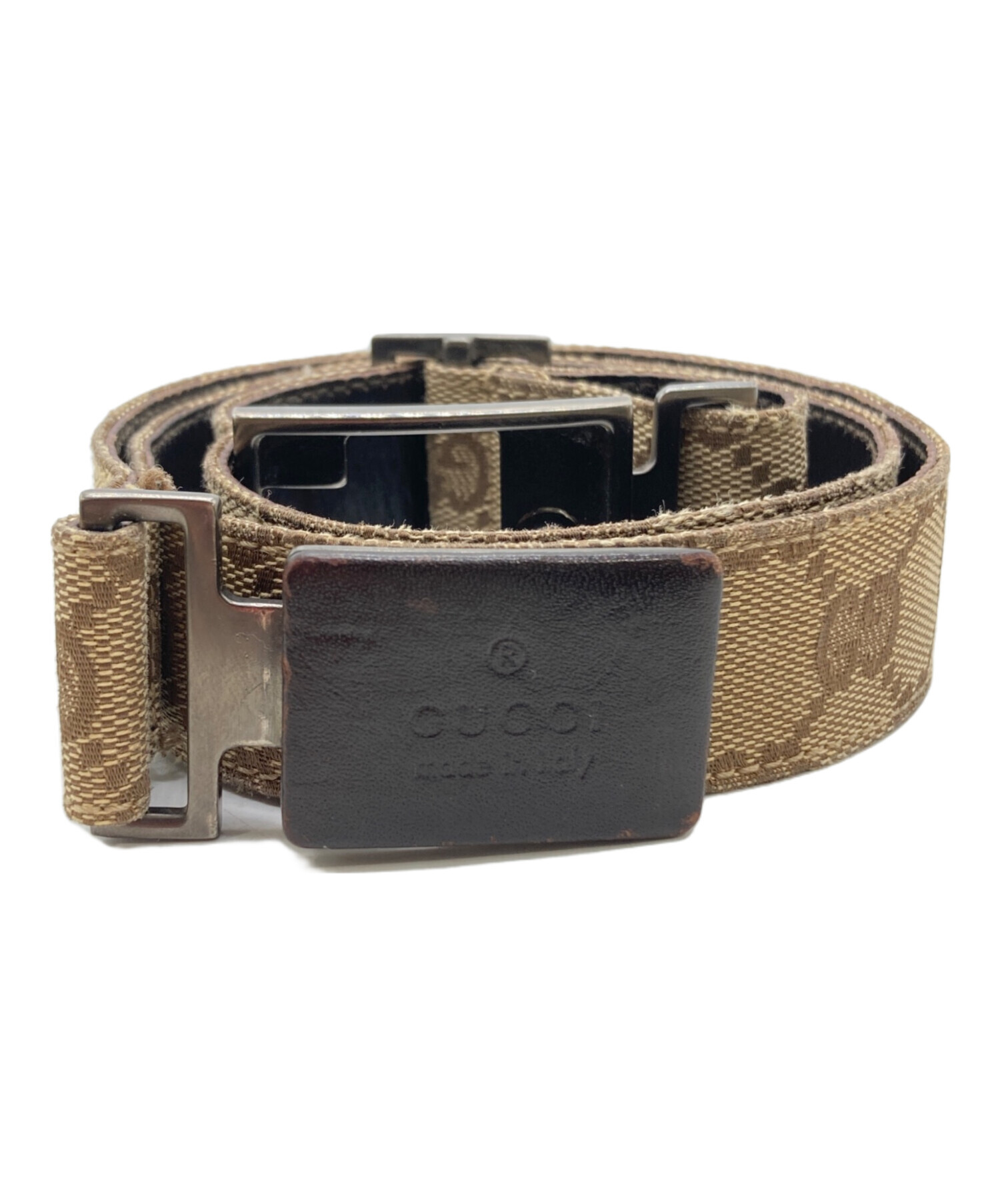 中古・古着通販】GUCCI (グッチ) GGキャンパスベルト ベージュ