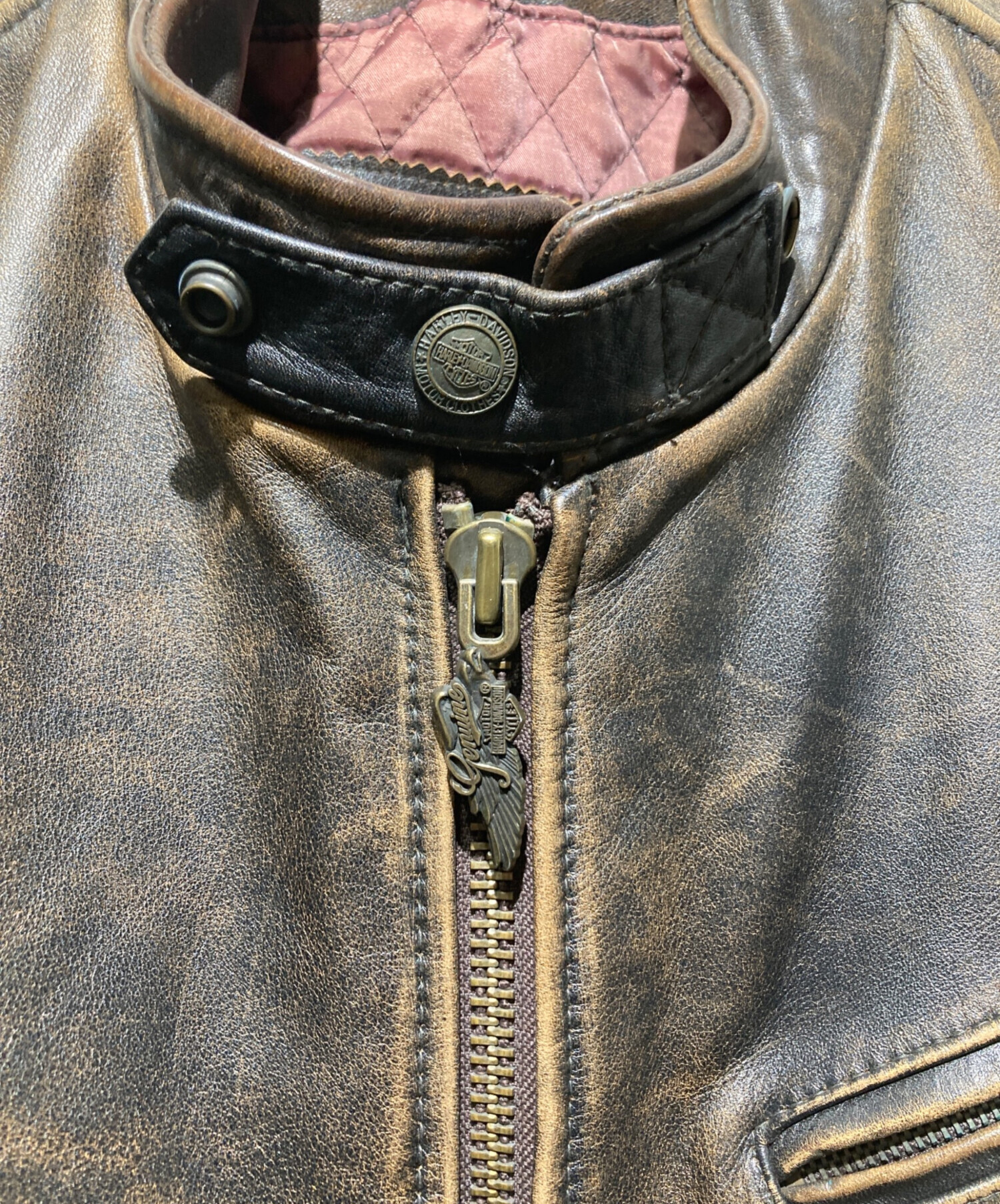 中古・古着通販】HARLEY-DAVIDSON (ハーレーダビッドソン) 加工レザー 