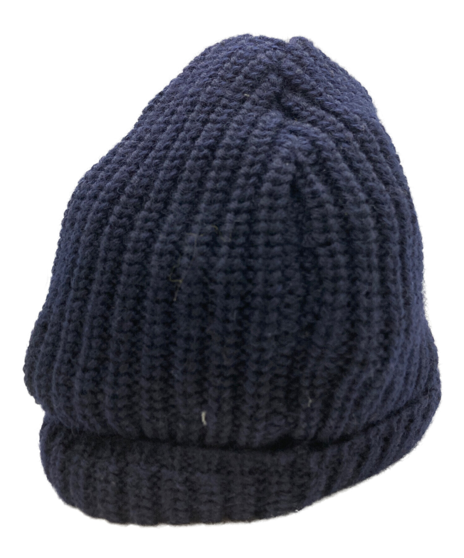 MAISON KITSUNÉ ネイビー ニット帽 中古・古着通販】MAISON KITSUNE (メゾンキツネ) ロゴニットキャップ