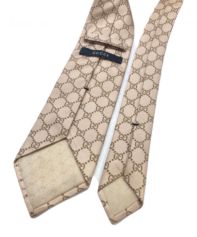 中古・古着通販】GUCCI (グッチ) GG柄ネクタイ ピンクベージュ サイズ