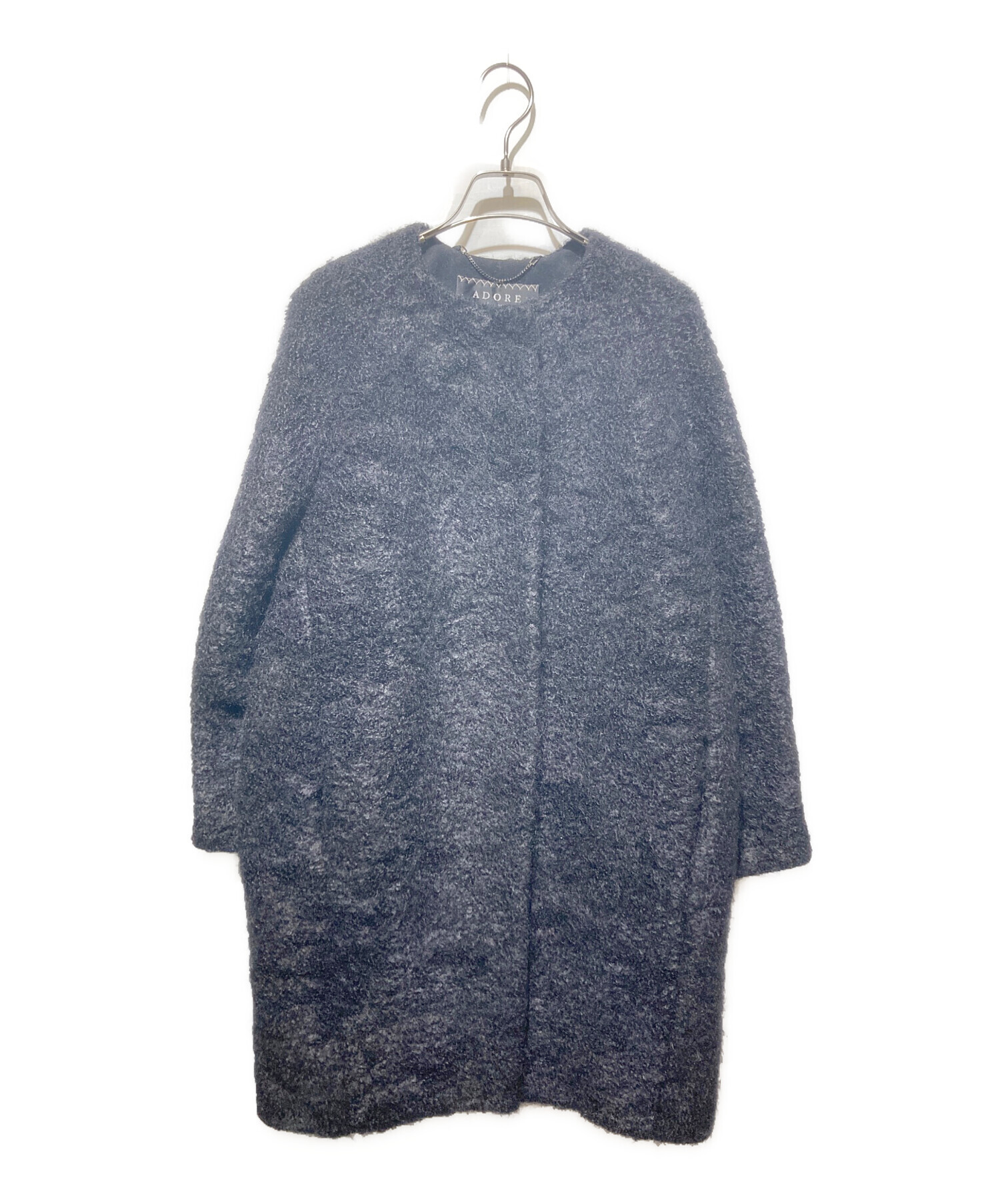 中古・古着通販】ADORE (アドーア) モヘヤブレンドノーカラーコート