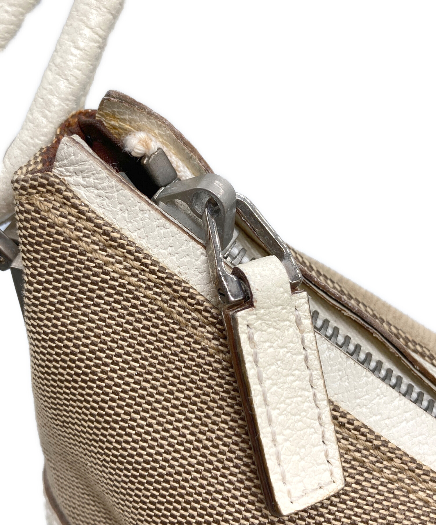 中古・古着通販】GUCCI (グッチ) キャンパス×レザー ワンショルダー 