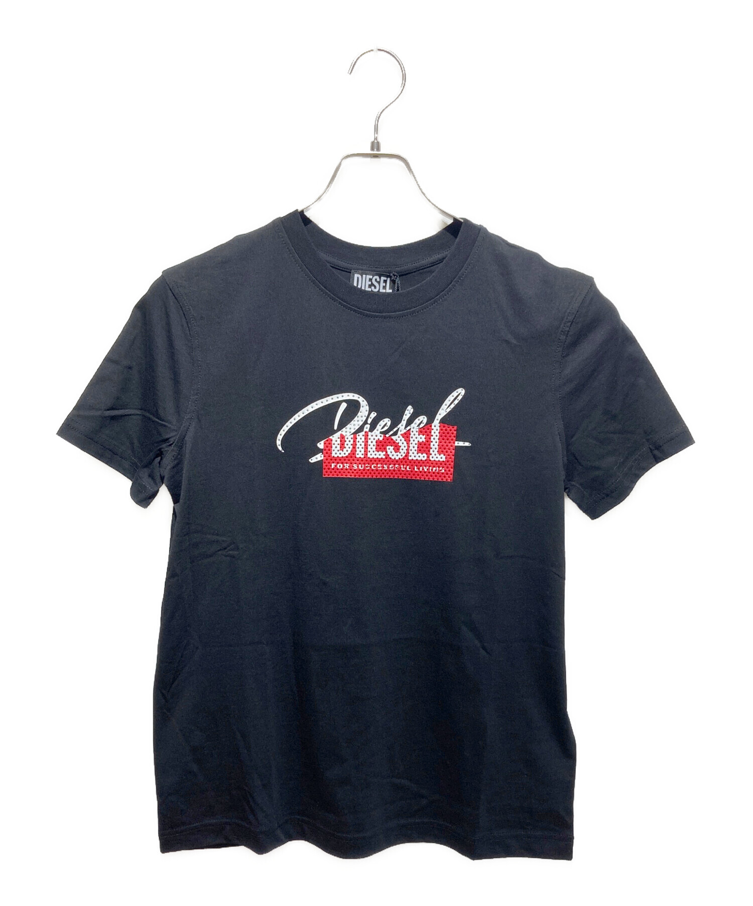 中古・古着通販】DIESEL (ディーゼル) ロゴ装飾Tシャツ ブラック 