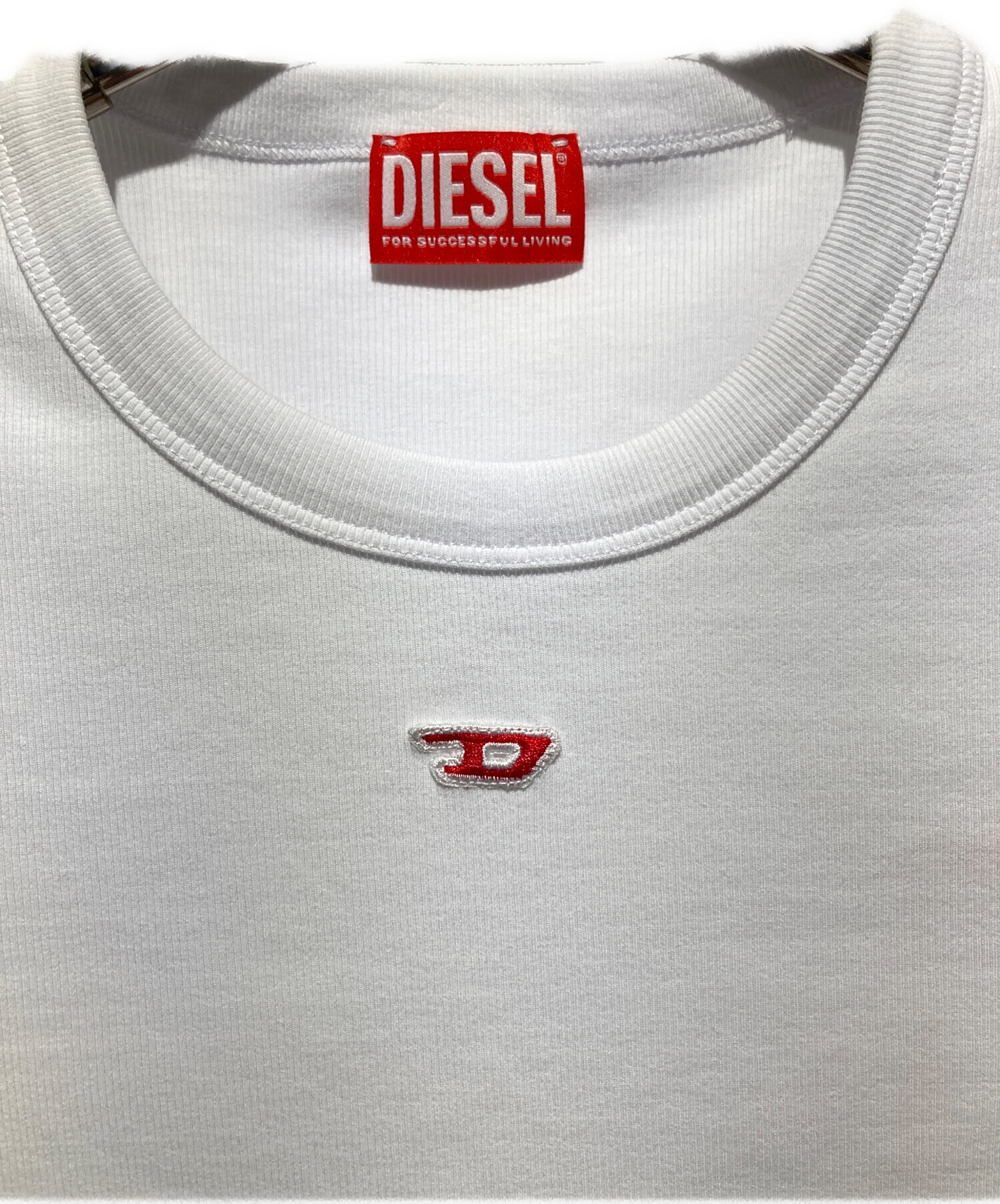 DIESEL ディーゼル 滲みロゴシャツ ホワイト S