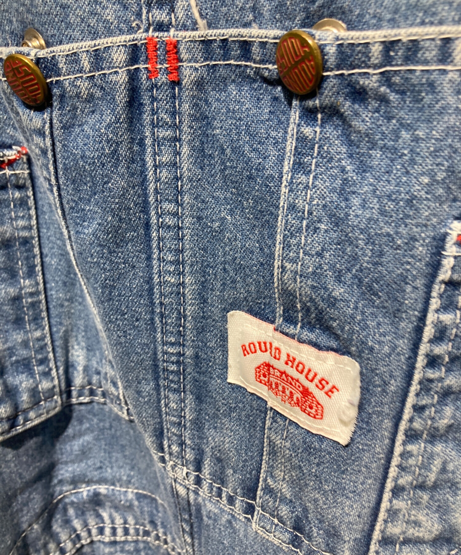 中古・古着通販】round house (ラウンドハウス) デニムオーバーオール