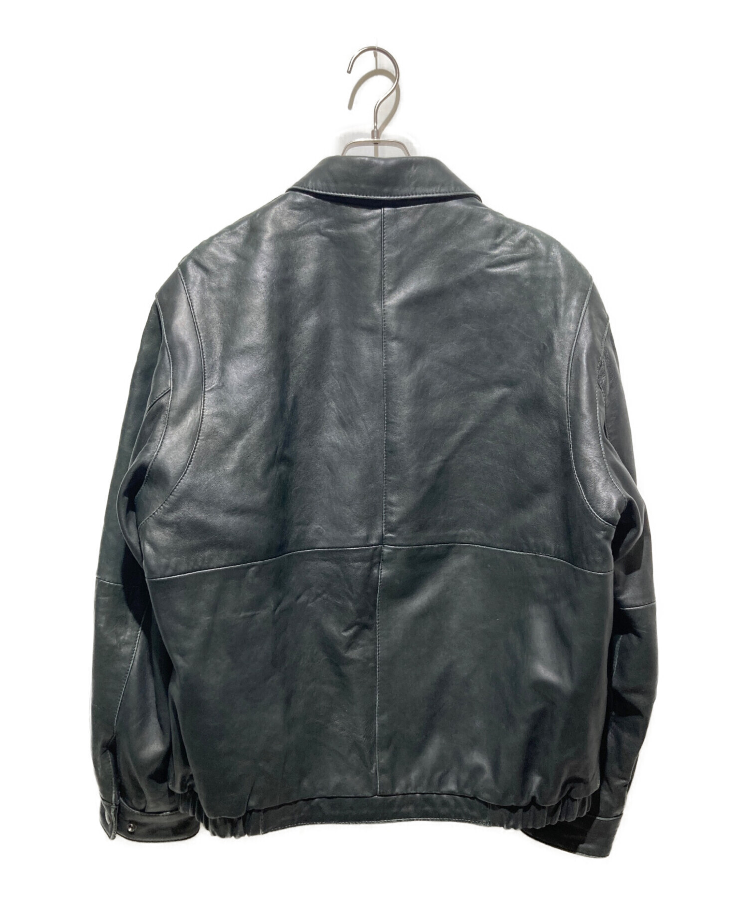 Y2K ペリーエリス ラムスキン レザー トラッカージャケット ブラック L 中古・古着通販】PERRY ELLIS PORTFOLIO (ペリーエリス) ラムスキン