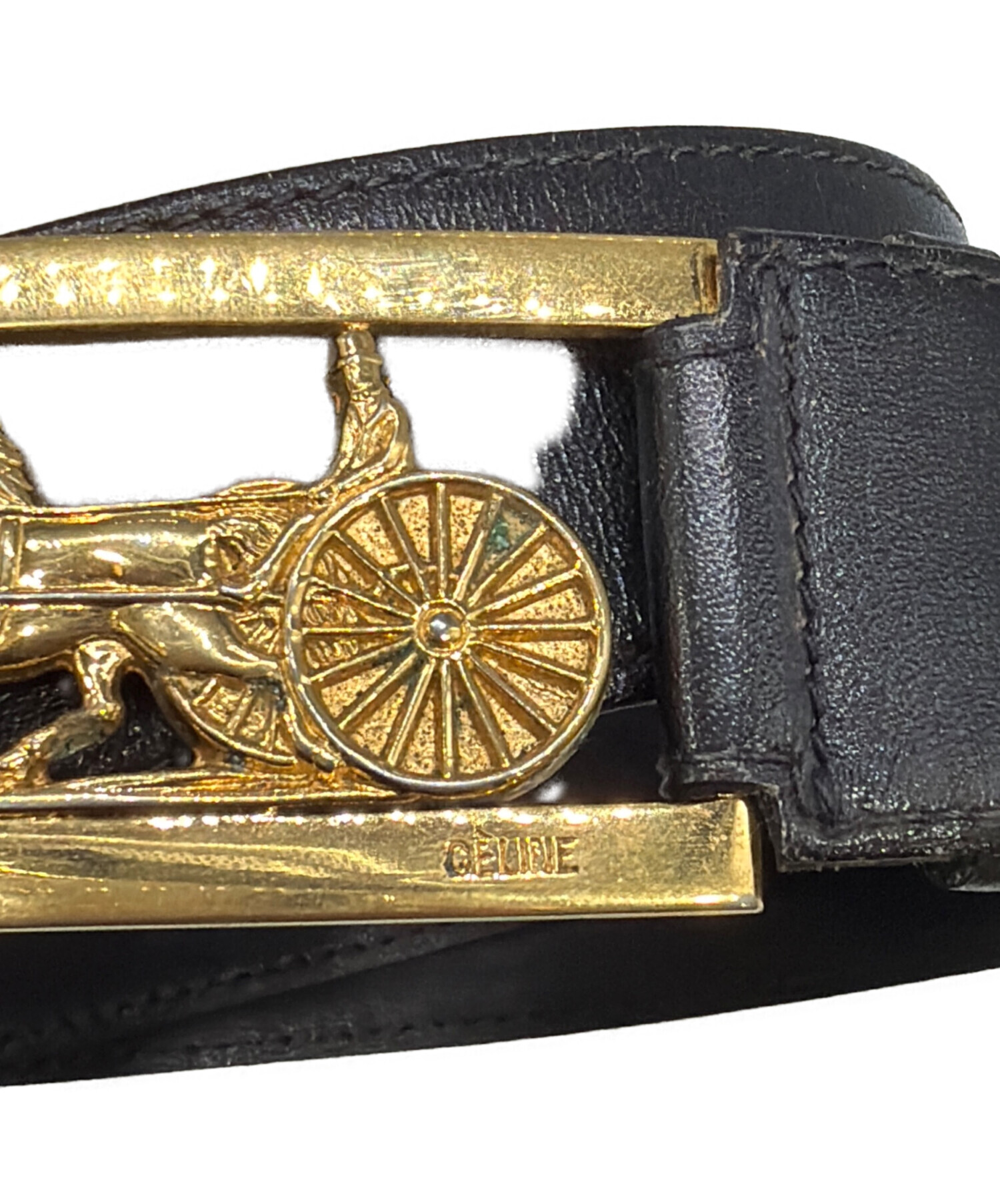 中古・古着通販】CELINE (セリーヌ) 馬車金具バックルベルト｜ブランド