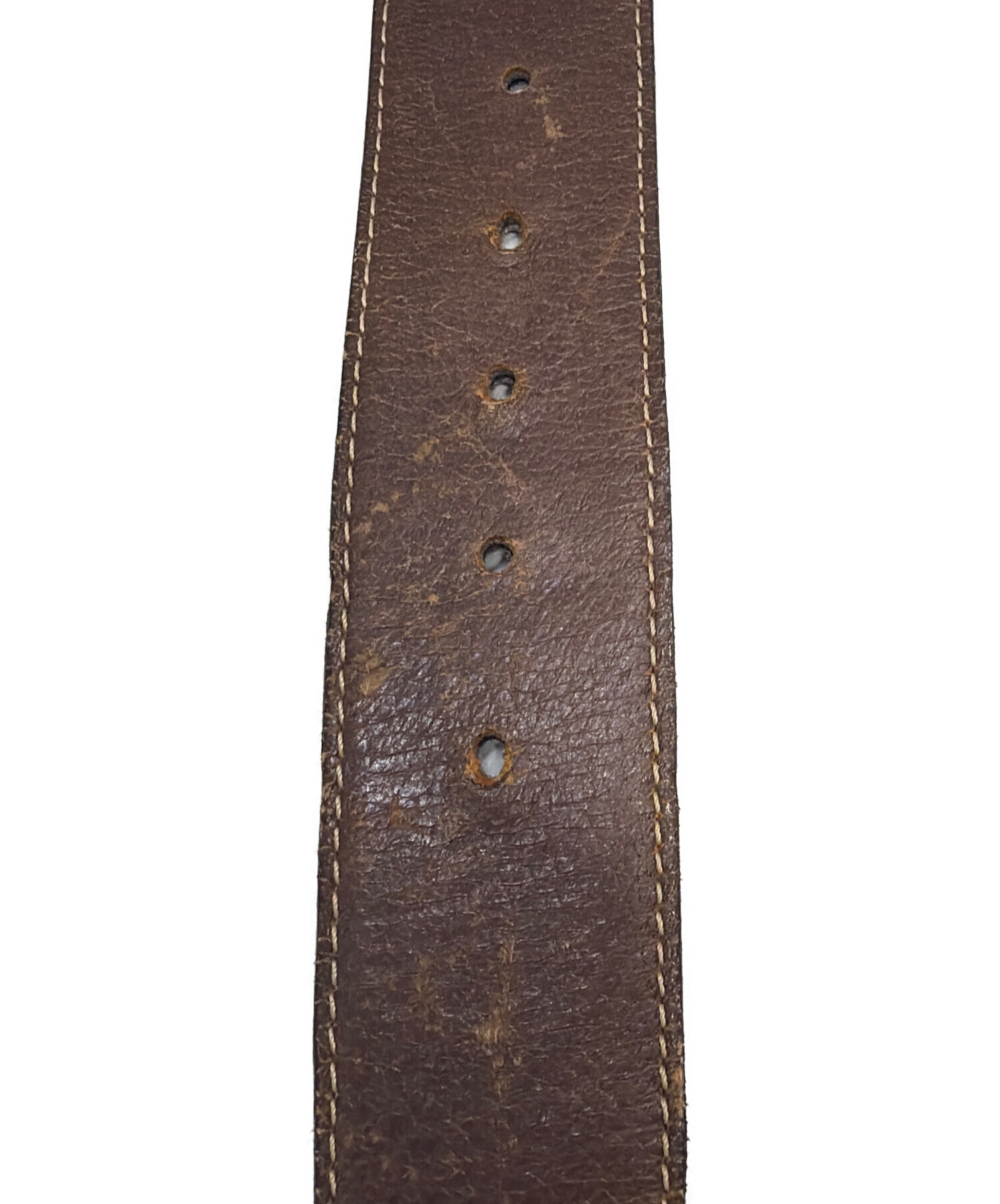 GUCCI グッチ 茶色　レザー ベルト シルバー バックル　☆希少 中古・古着通販】GUCCI (グッチ) GGロゴバックルベルト｜ブランド