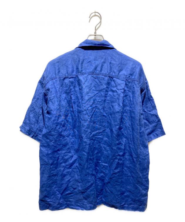 中古・古着通販】CAHLUMN (カウラム) Linen Open Collar Shirt ブルー