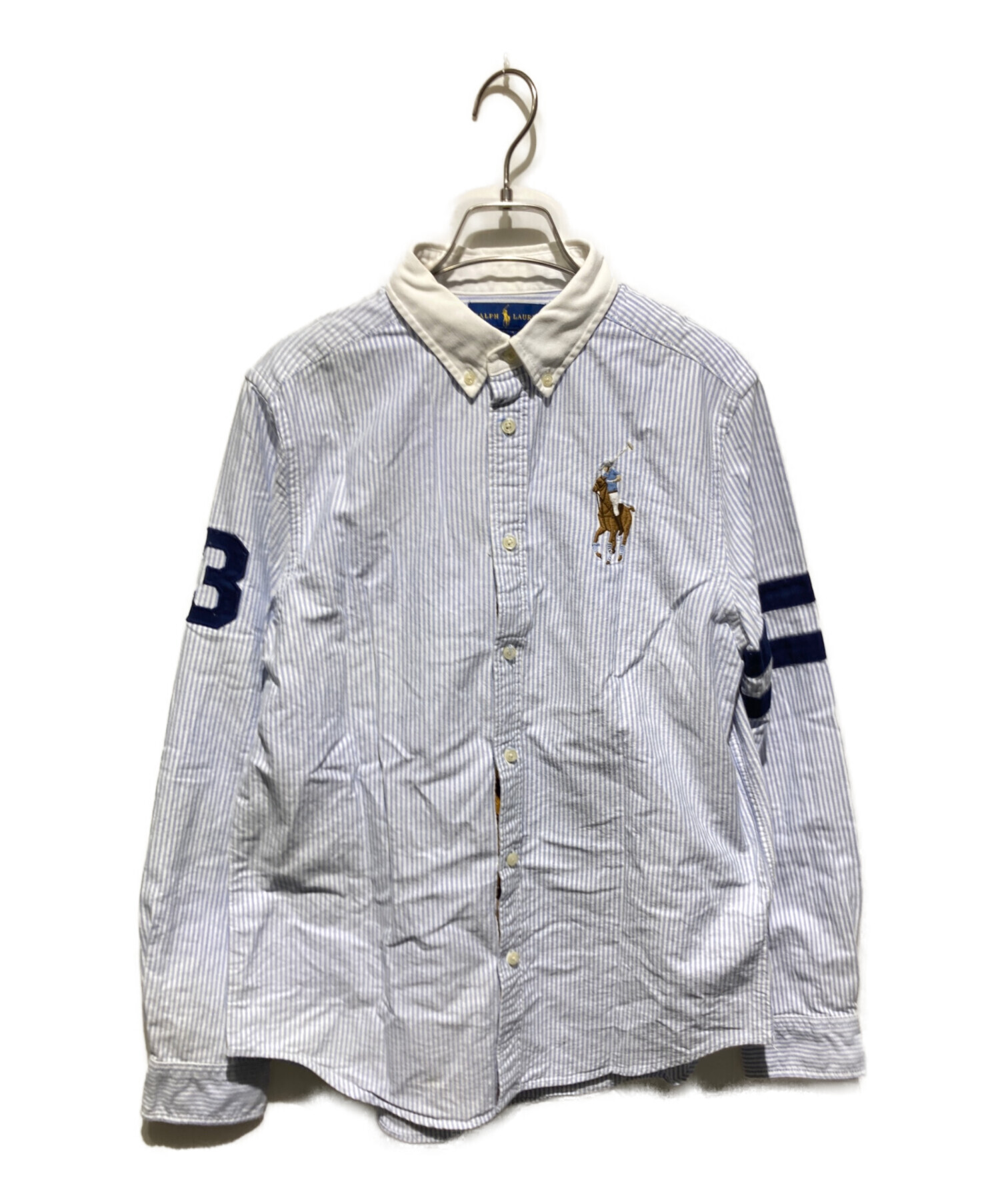 Ralph Lauren ペイント加工シャツ オックスフォード一点物風アート古着 中古・古着通販】RALPH LAUREN (ラルフローレン) ビックポニー