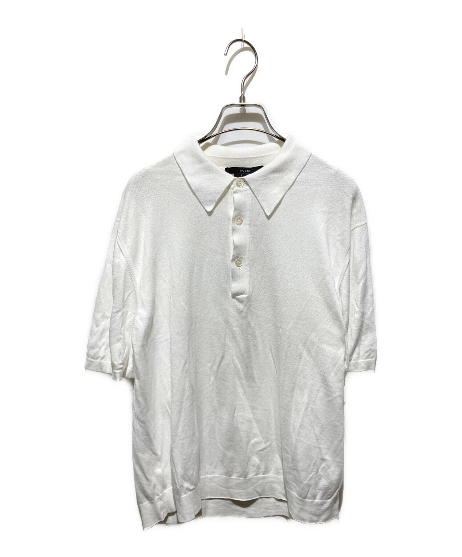 中古・古着通販】GUCCI (グッチ) 無地ポロシャツ ホワイト サイズ:S