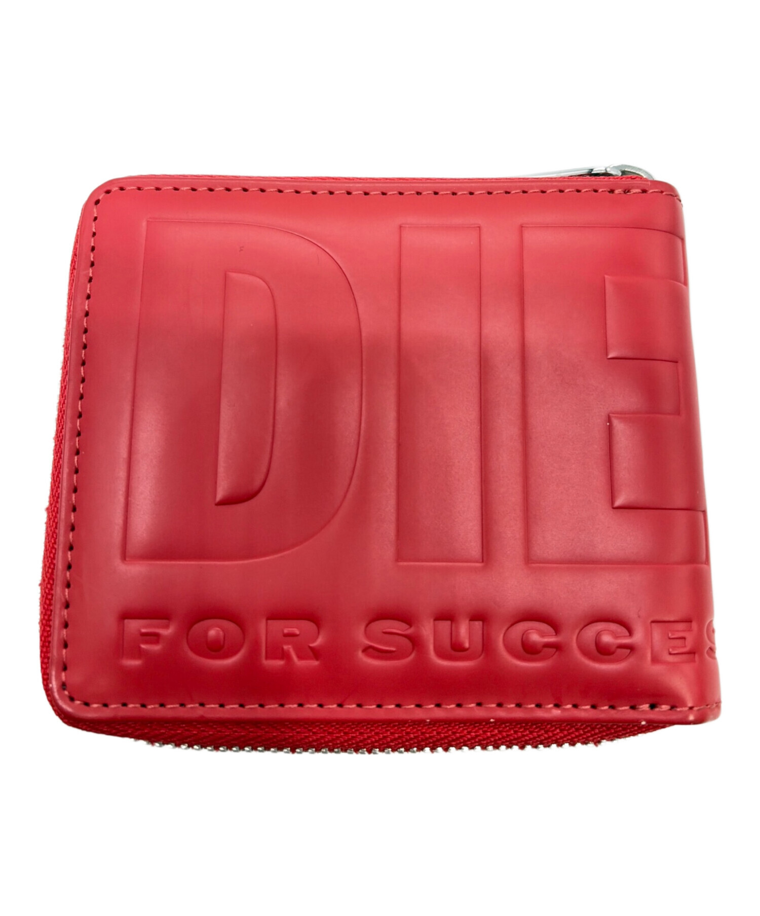 近年モデル✨DIESEL　二つ折り財布　Dロゴ　エンボス　レザー　レッド　正規品 中古・古着通販】DIESEL (ディーゼル) BIGロゴ2つ折り財布 レッド
