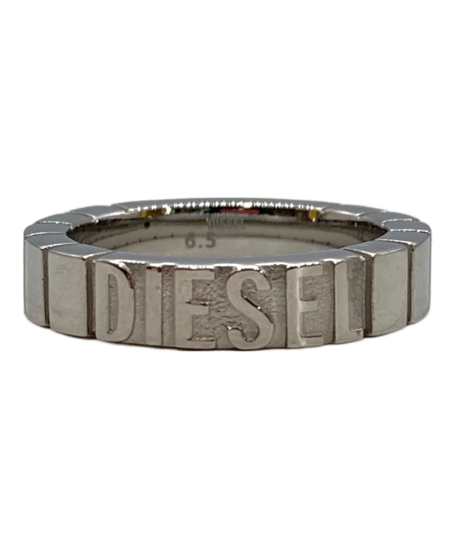 中古・古着通販】DIESEL (ディーゼル) ロゴステンレスリング シルバー