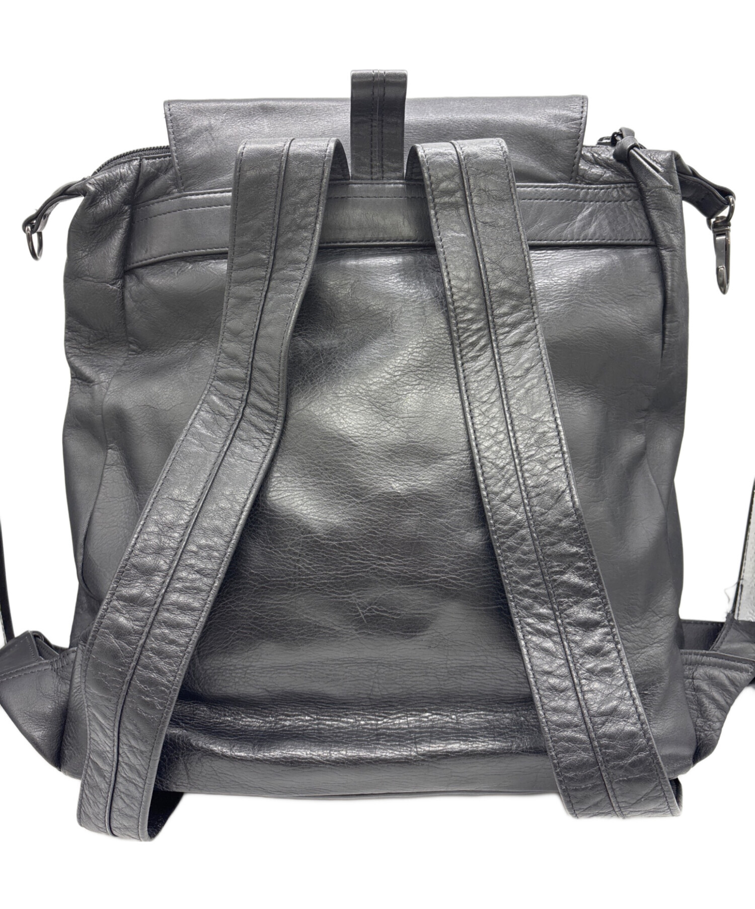 希少✨PORTER/ポーター CORTINA レザー　リュック/バックパック 中古・古着通販】PORTER (ポーター) CORTINA/レザーリュック ブラック
