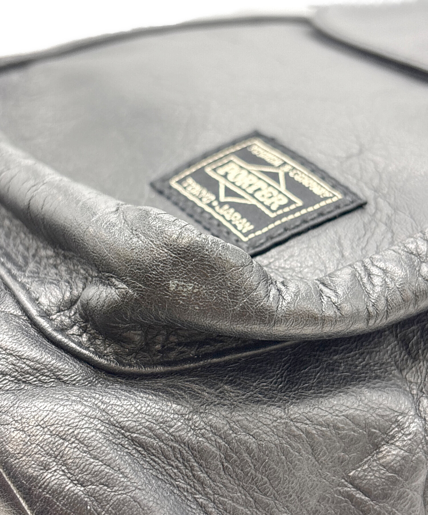 中古・古着通販】PORTER (ポーター) CORTINA/レザーリュック ブラック
