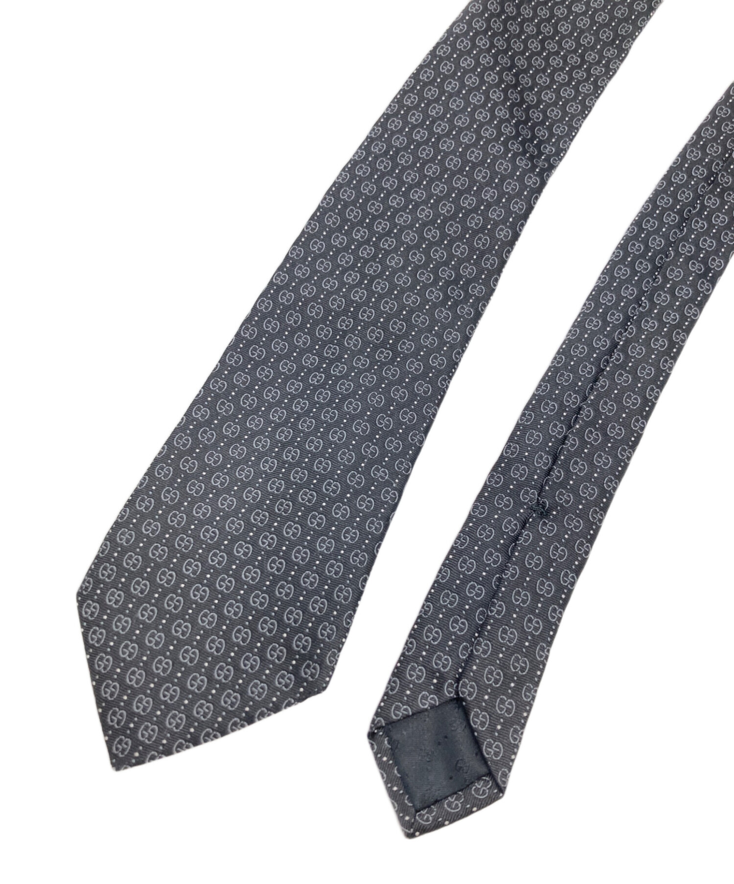 中古・古着通販】GUCCI (グッチ) GGロゴシルクネクタイ ブラック