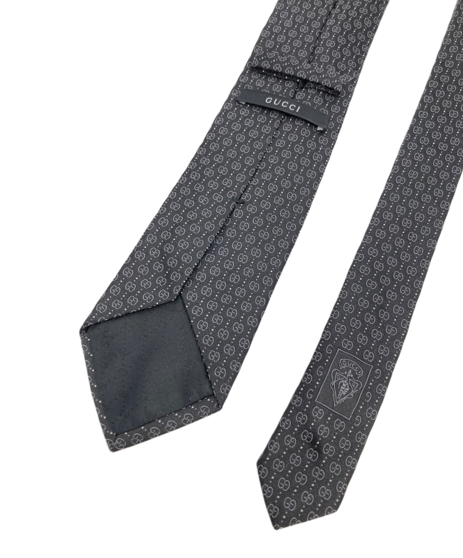 中古・古着通販】GUCCI (グッチ) GGロゴシルクネクタイ ブラック