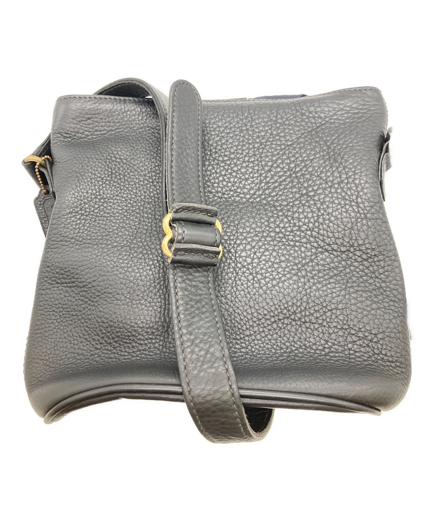 中古・古着通販】COACH (コーチ) レザーショルダーバッグ ブラック 