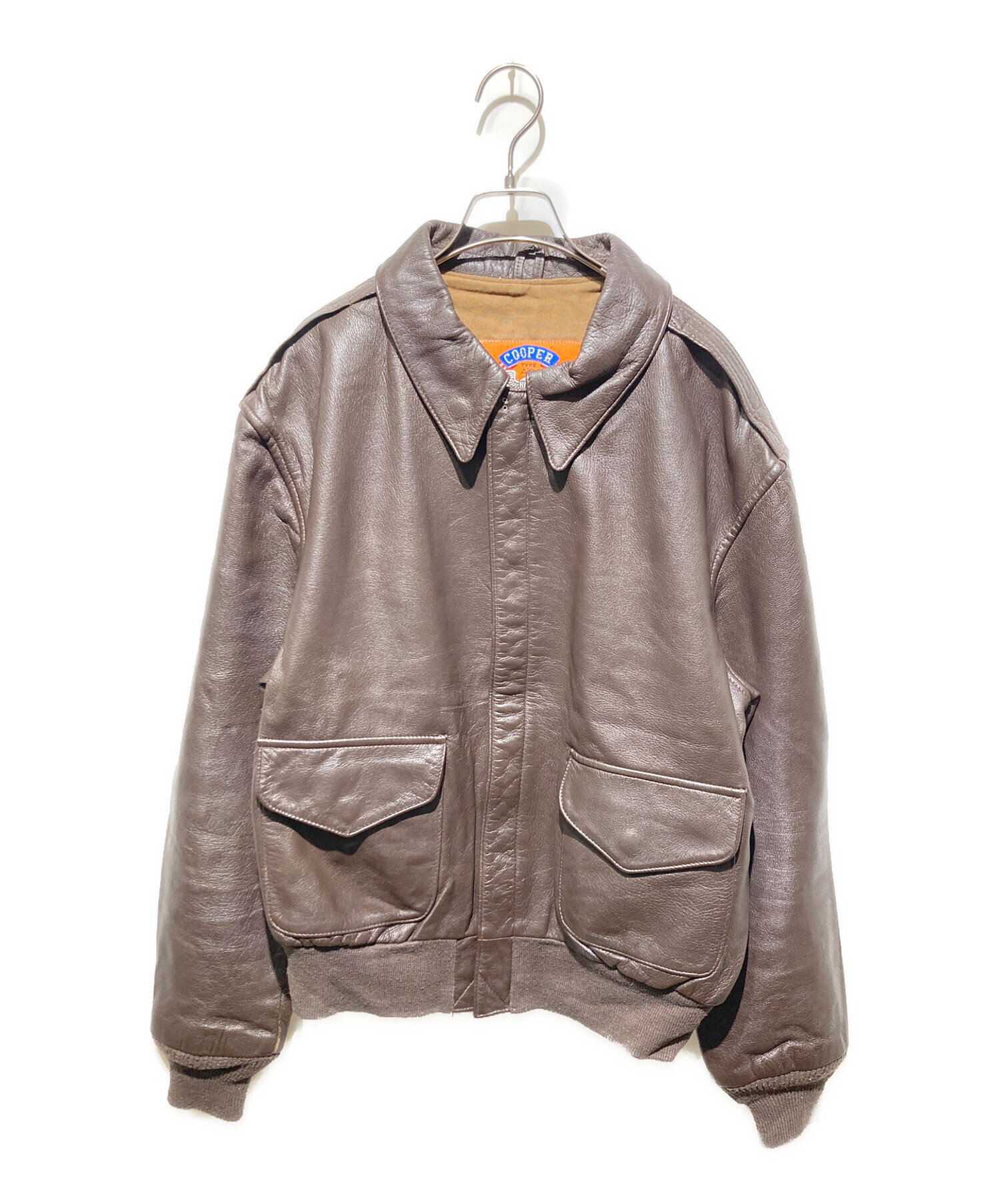 中古・古着通販】COOPER (クーパー) A-2 レザージャケット ブラウン 