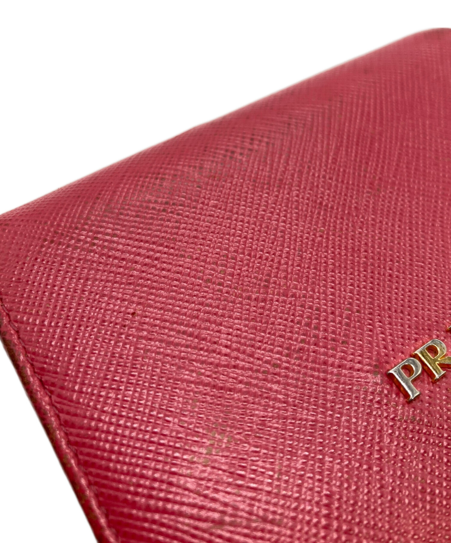 中古・古着通販】PRADA (プラダ) サフィアーノ 2つ折り財布 ピンク