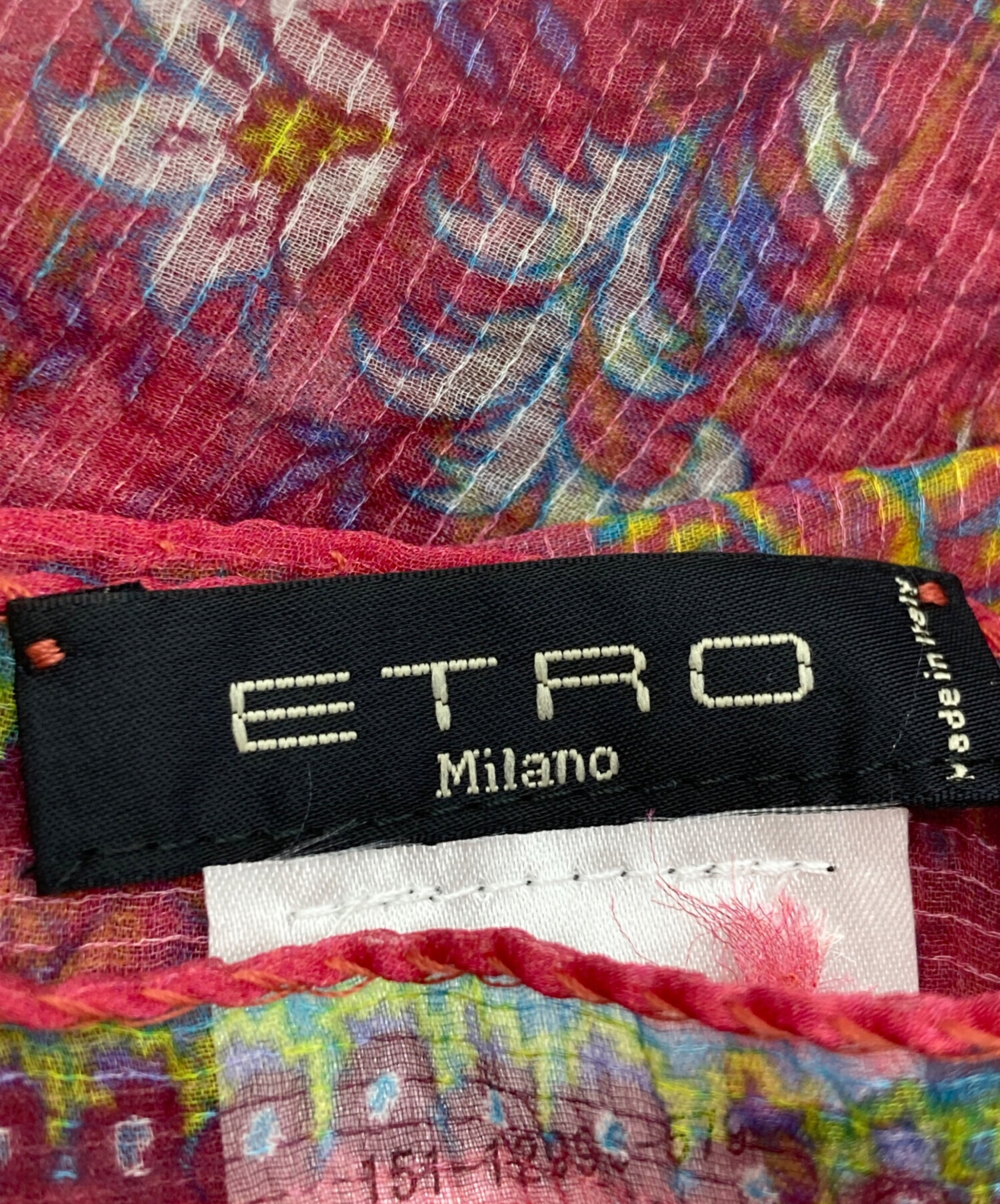 中古・古着通販】ETRO (エトロ) シルク ペイズリー柄スカーフ レッド