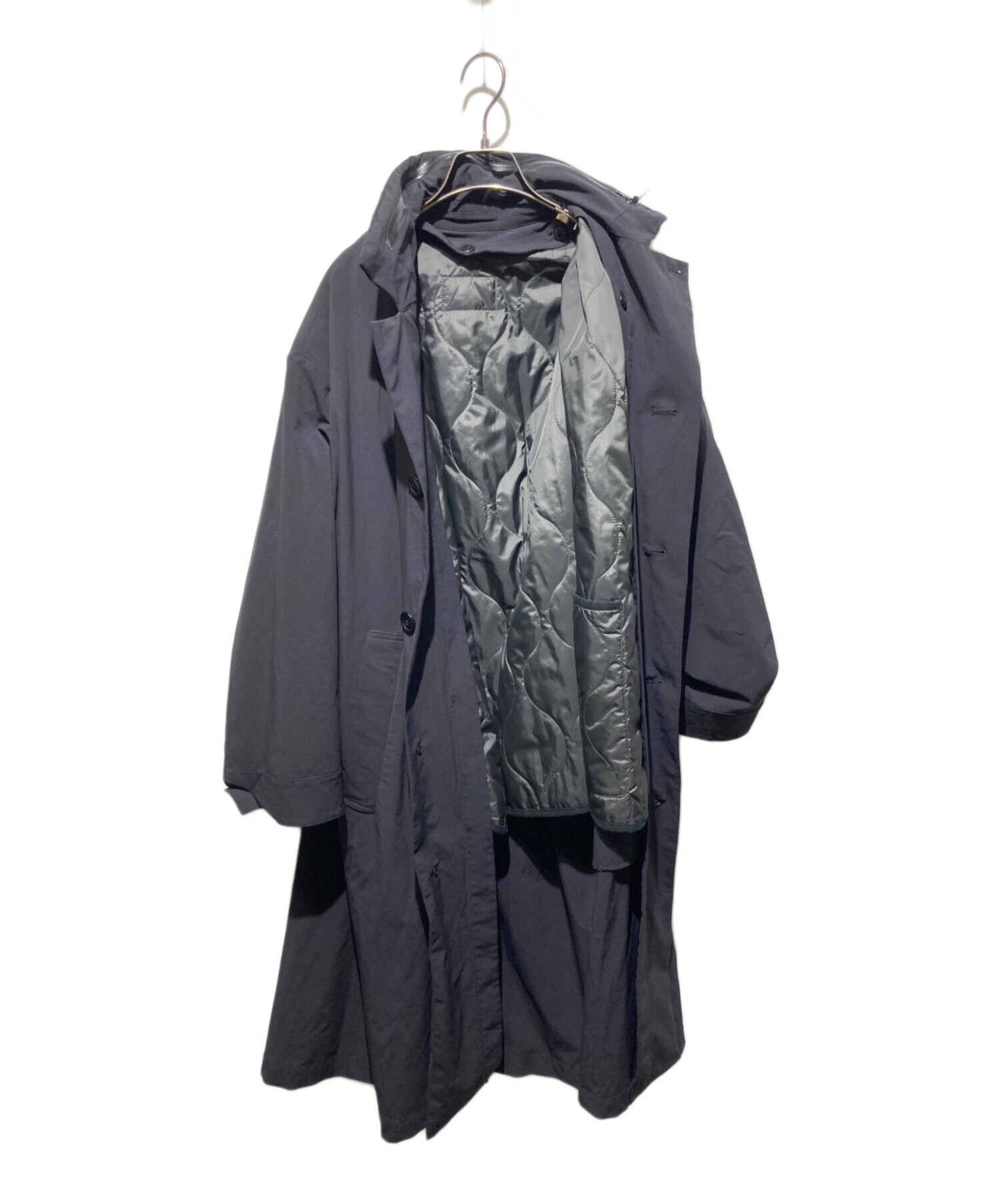 zucca ズッカ ロングコート　値下げしました！ 中古・古着通販】ZUCCA (ズッカ) ナイロンクロスコート ブラック