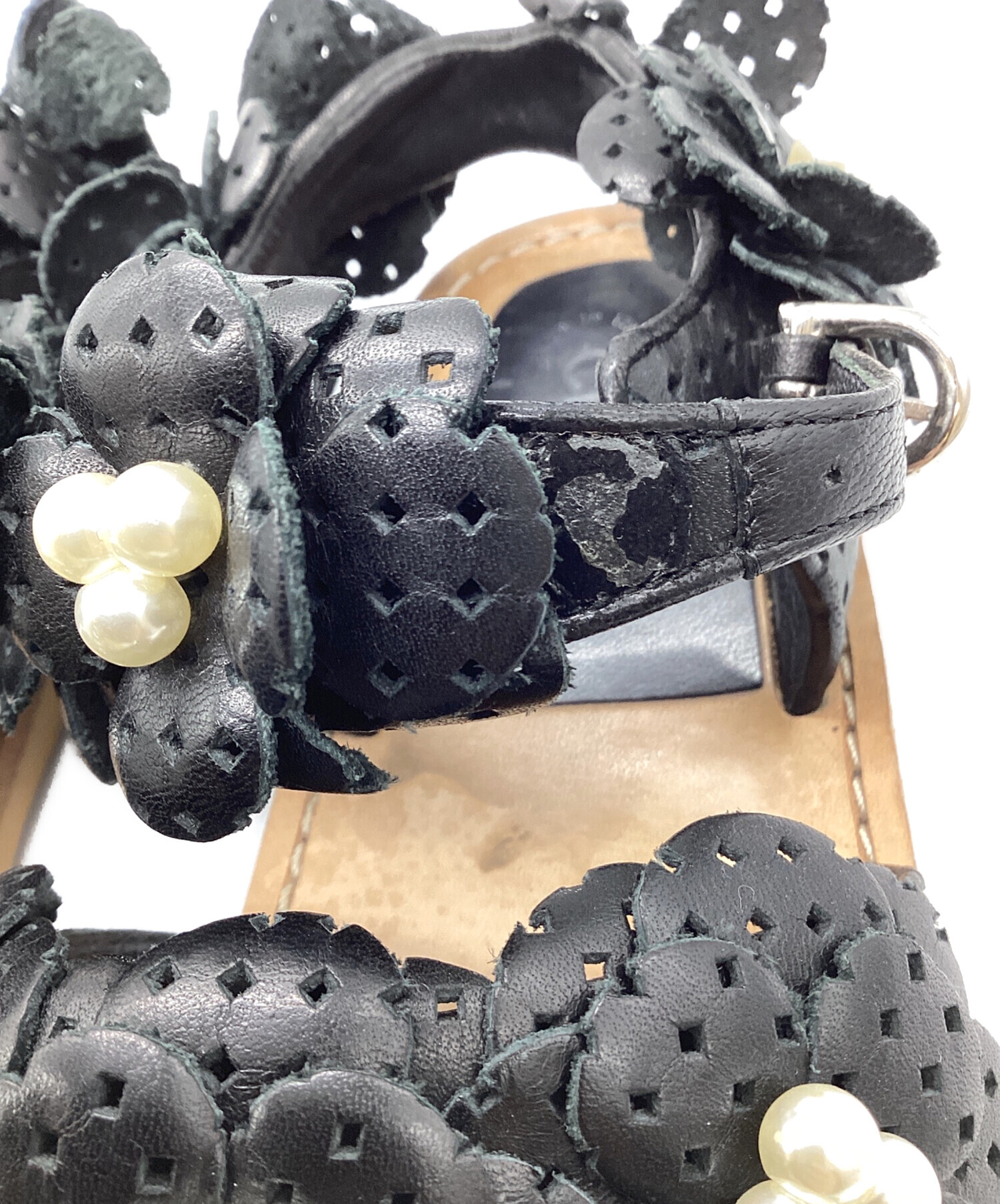 未使用シャネルパール靴　37.5サイズ 中古・古着通販】CHANEL (シャネル) パール付きサンダル