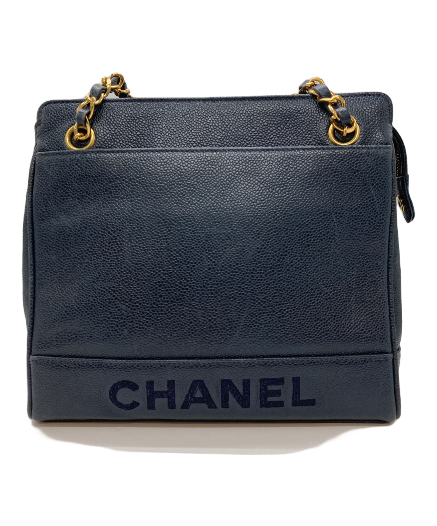 中古・古着通販】CHANEL (シャネル) キャビアスキンチェーンショルダー