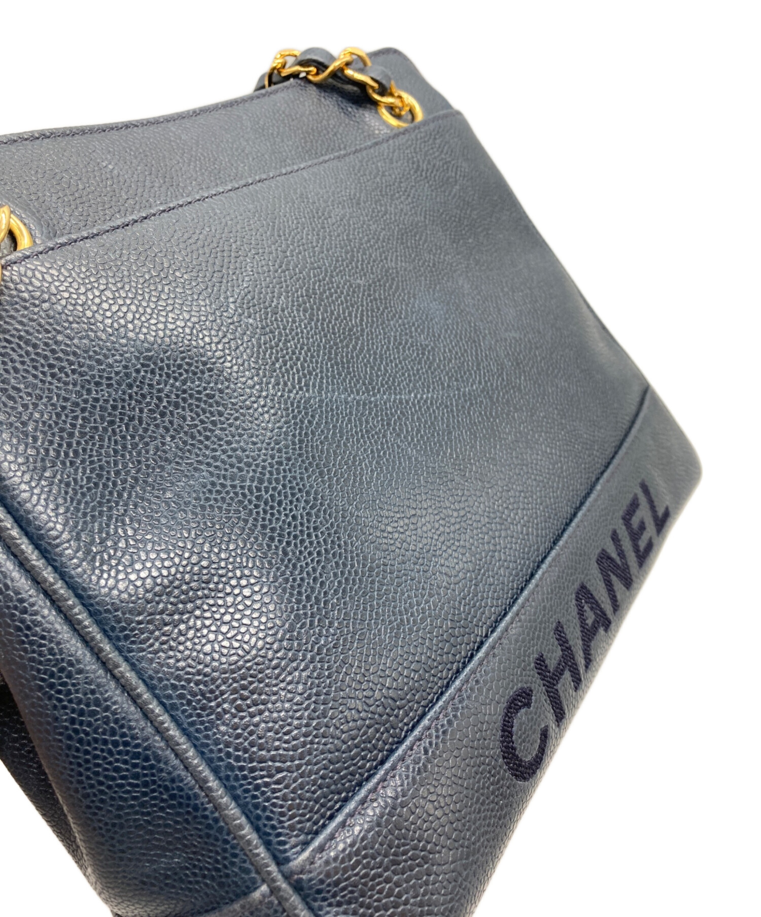 中古・古着通販】CHANEL (シャネル) キャビアスキンチェーンショルダー