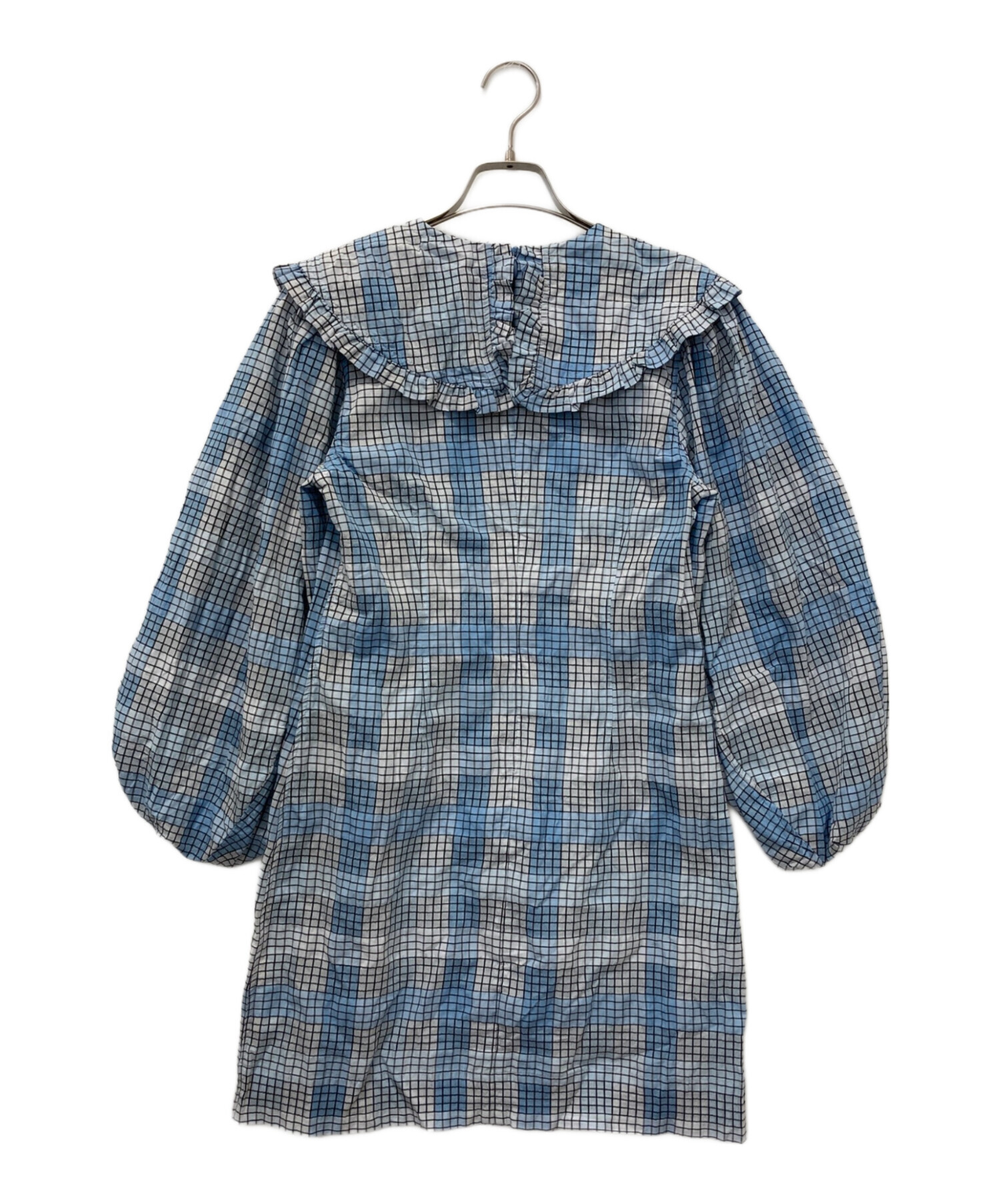 中古・古着通販】Ganni (ガニー) ビックカラーミニワンピース スカイ 