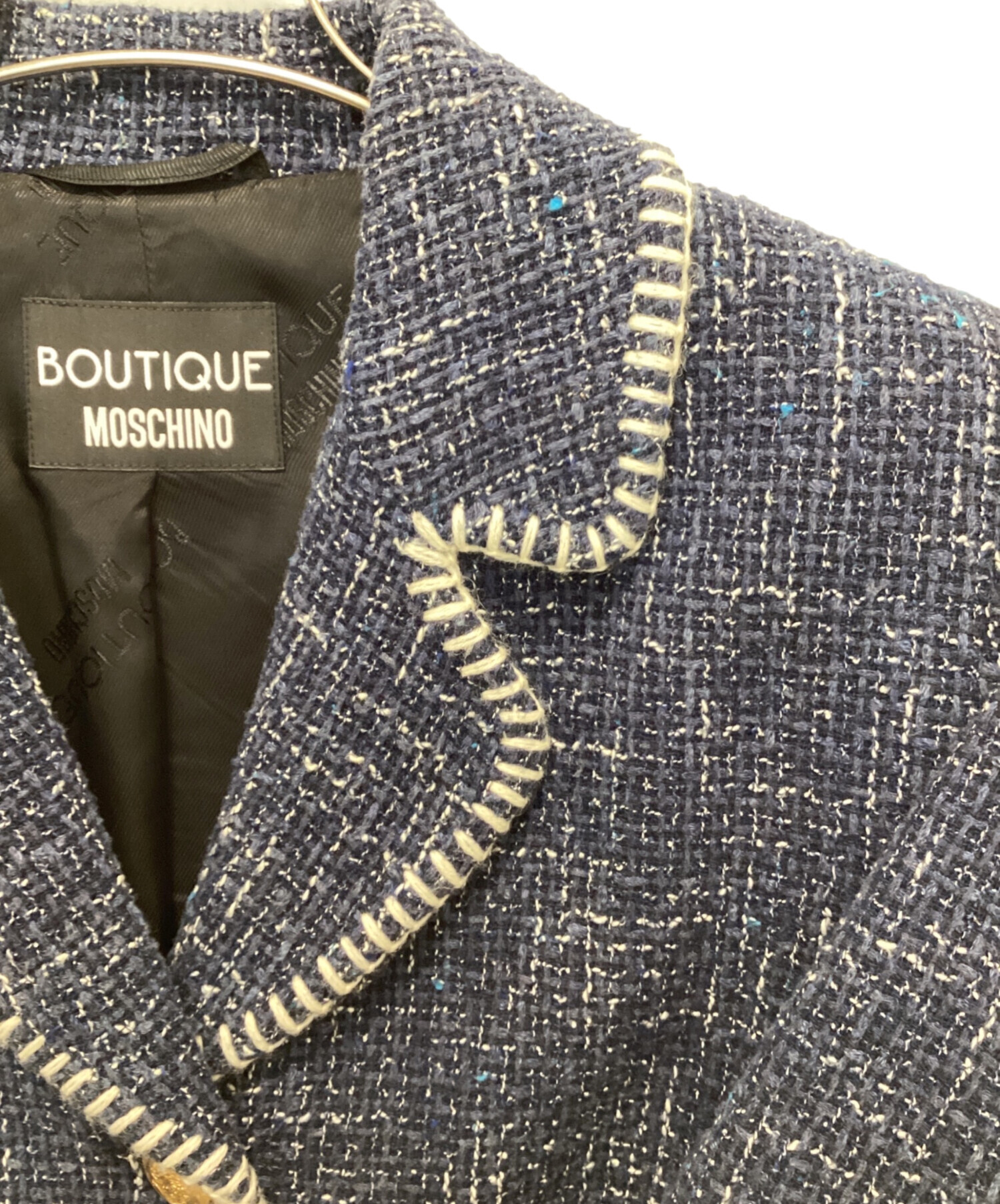 MOSCHINO ツイード　パッチワーク　ジャケット　モスキーノ　イタリア製 中古・古着通販】BOUTIQUE MOSCHINO (ブティック モスキーノ) ツイード