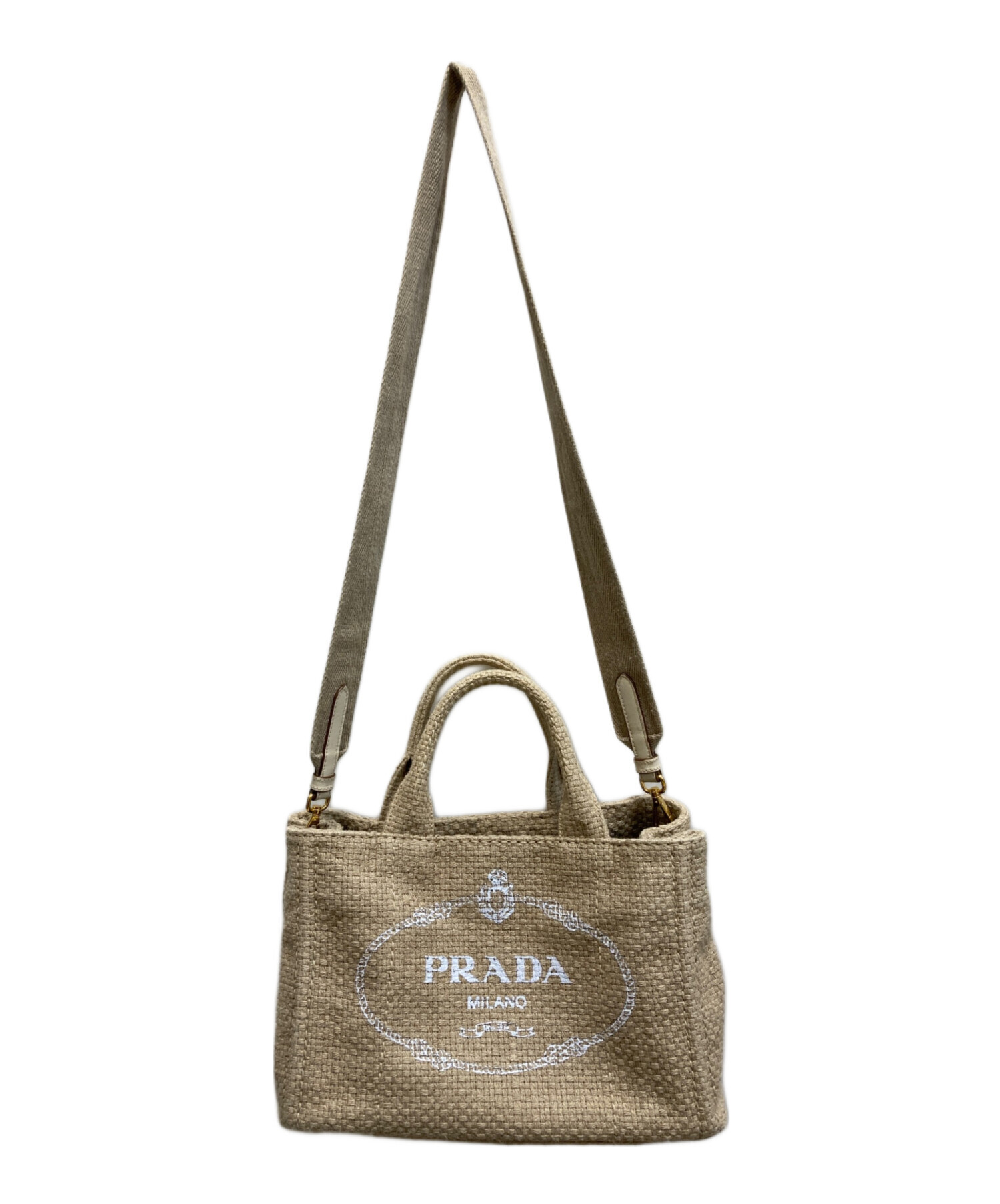 PRADA プラダ ショルダーバッグ - ベージュ 【古着】【中古】