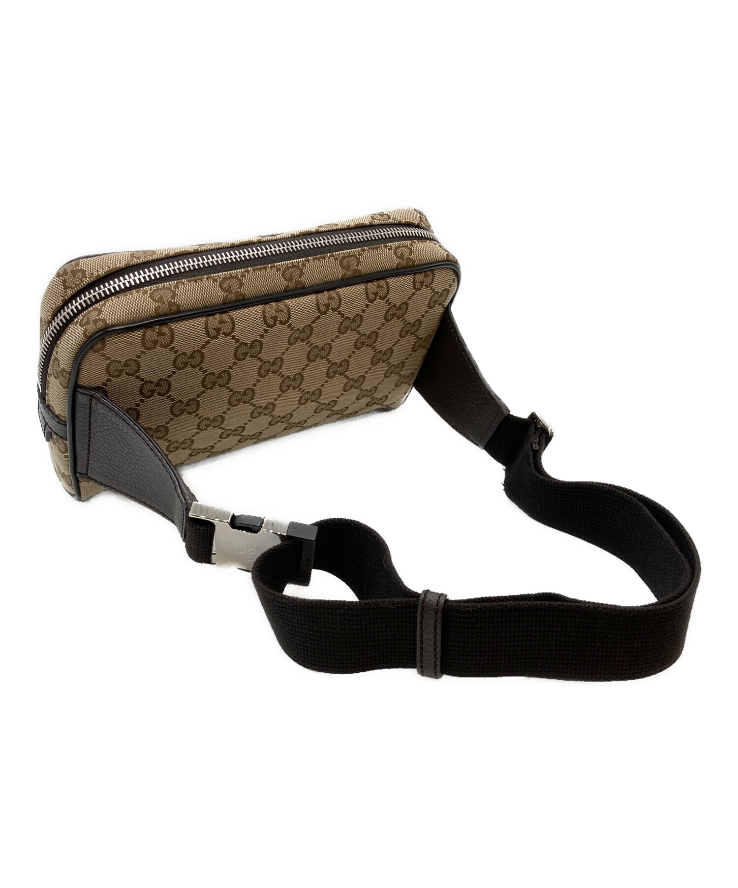 中古・古着通販】GUCCI (グッチ) GGキャンバス ボディバッグ ベージュ