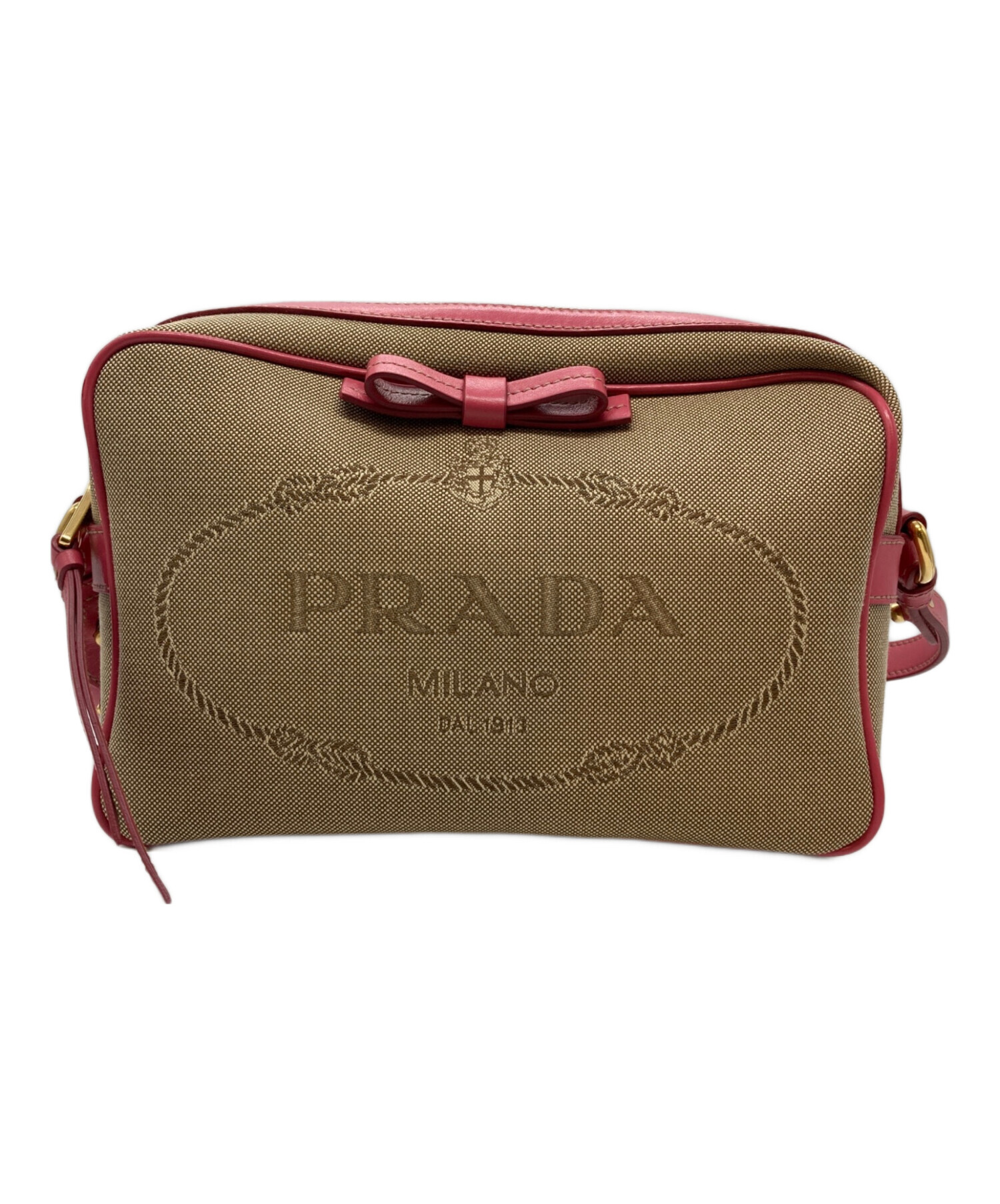 中古・古着通販】PRADA (プラダ) ロゴジャガードショルダーバッグ 