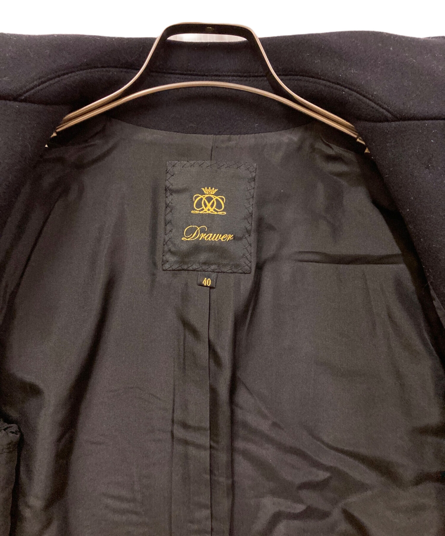 中古・古着通販】Drawer (ドゥロワー) ウールメルトンPコート ネイビー