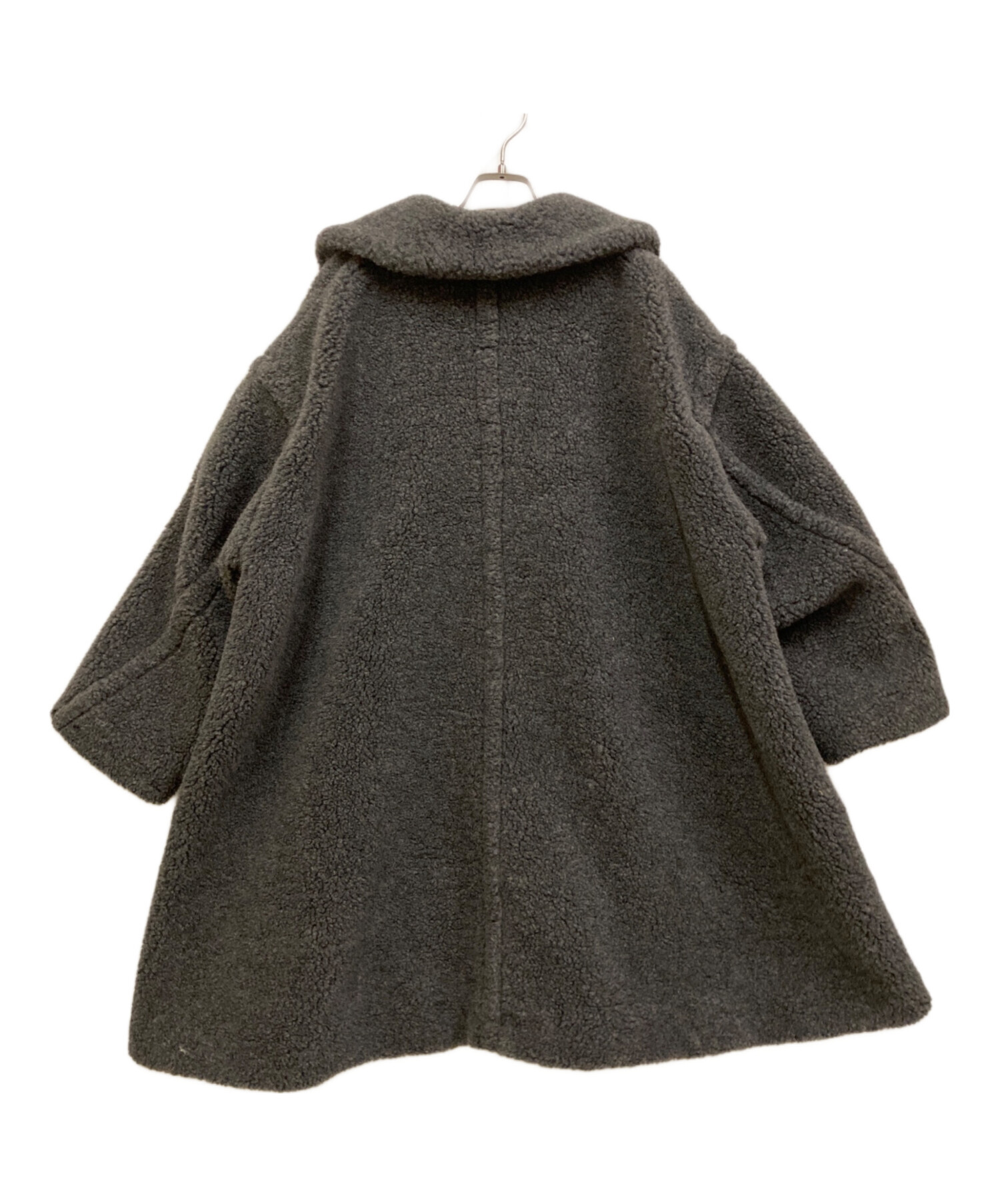 クラネ ボリューム フレア ボア コート グレー