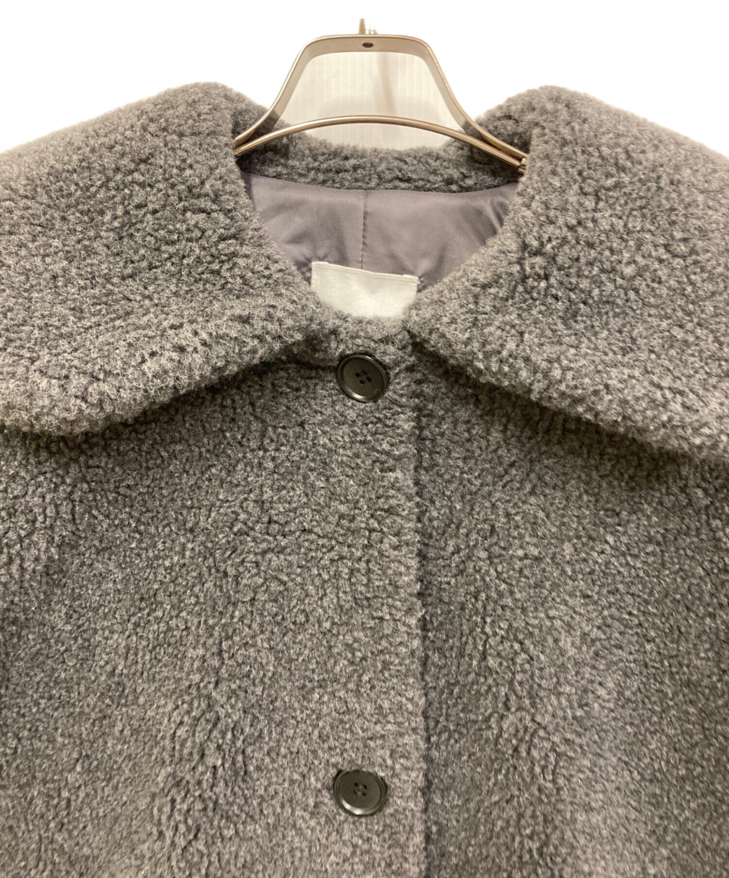 クラネ ボリューム フレア ボア コート グレー