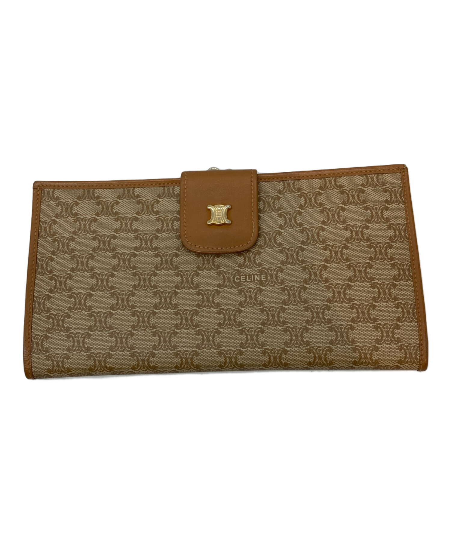 中古・古着通販】CELINE (セリーヌ) マカダム柄長財布 ベージュ