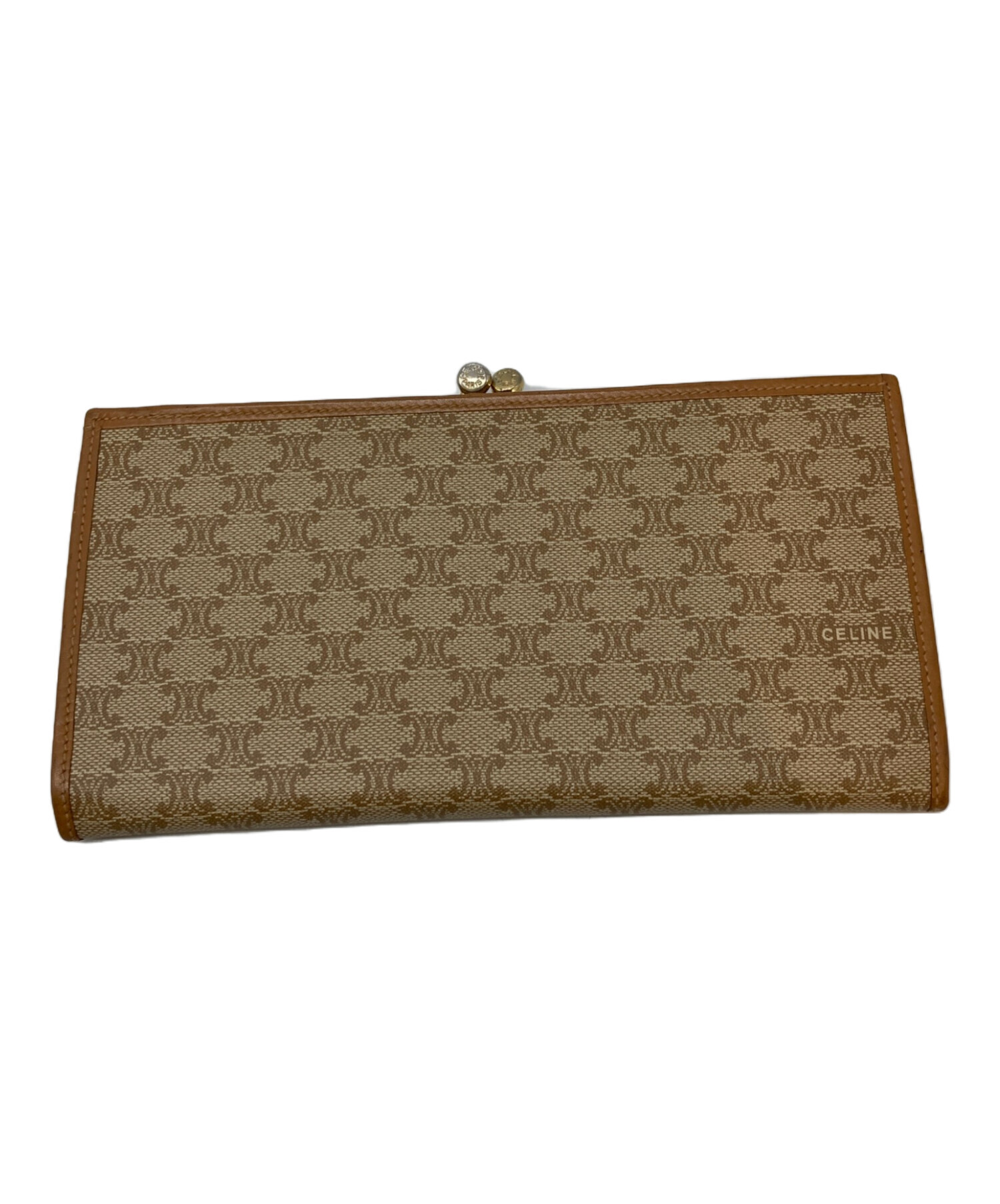 中古・古着通販】CELINE (セリーヌ) マカダム柄長財布 ベージュ 中古・古着通販】CELINE (セリーヌ) マカダム柄長財布 ベージュ
