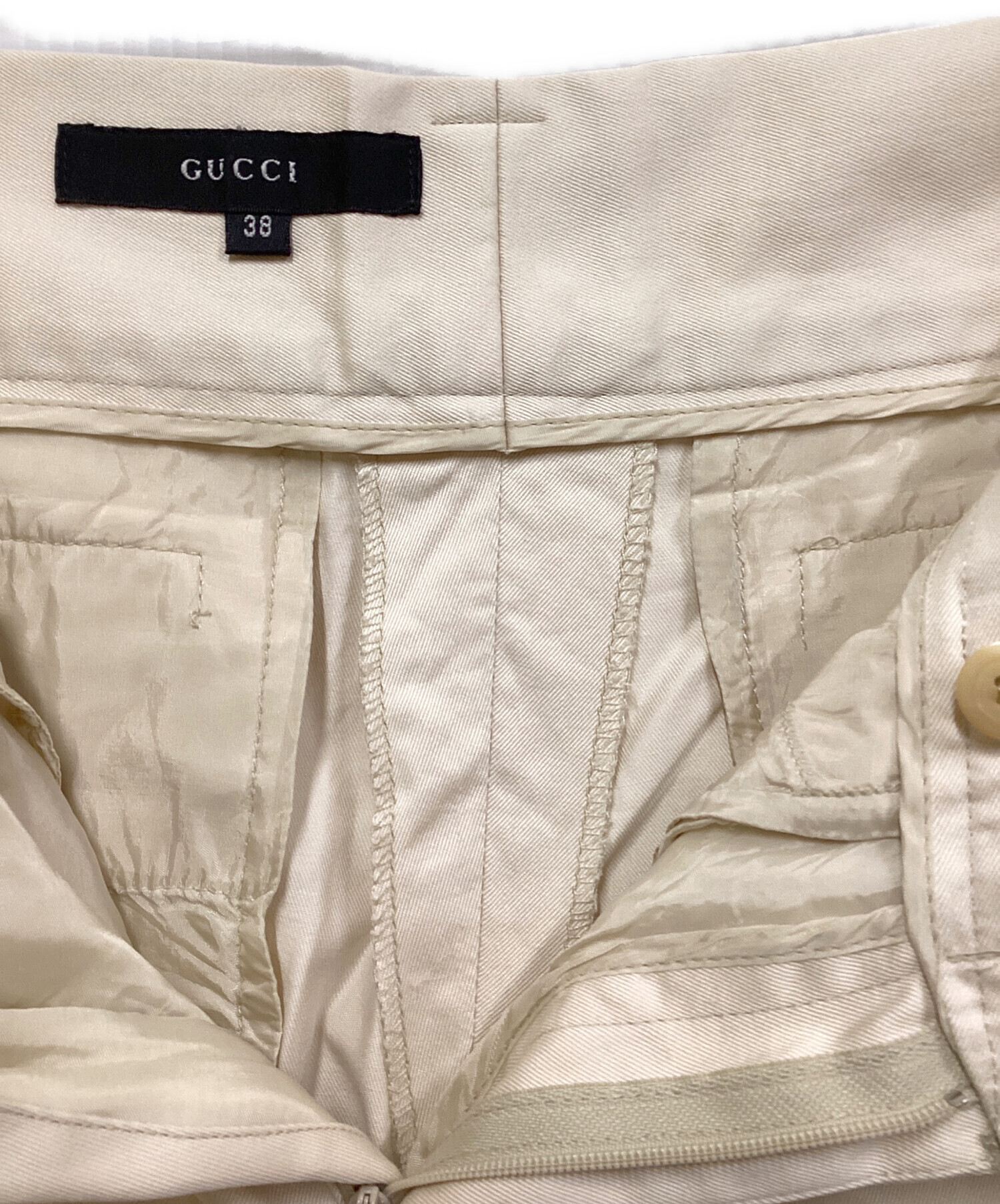 中古・古着通販】GUCCI (グッチ) コットンパンツ ベージュ サイズ:38
