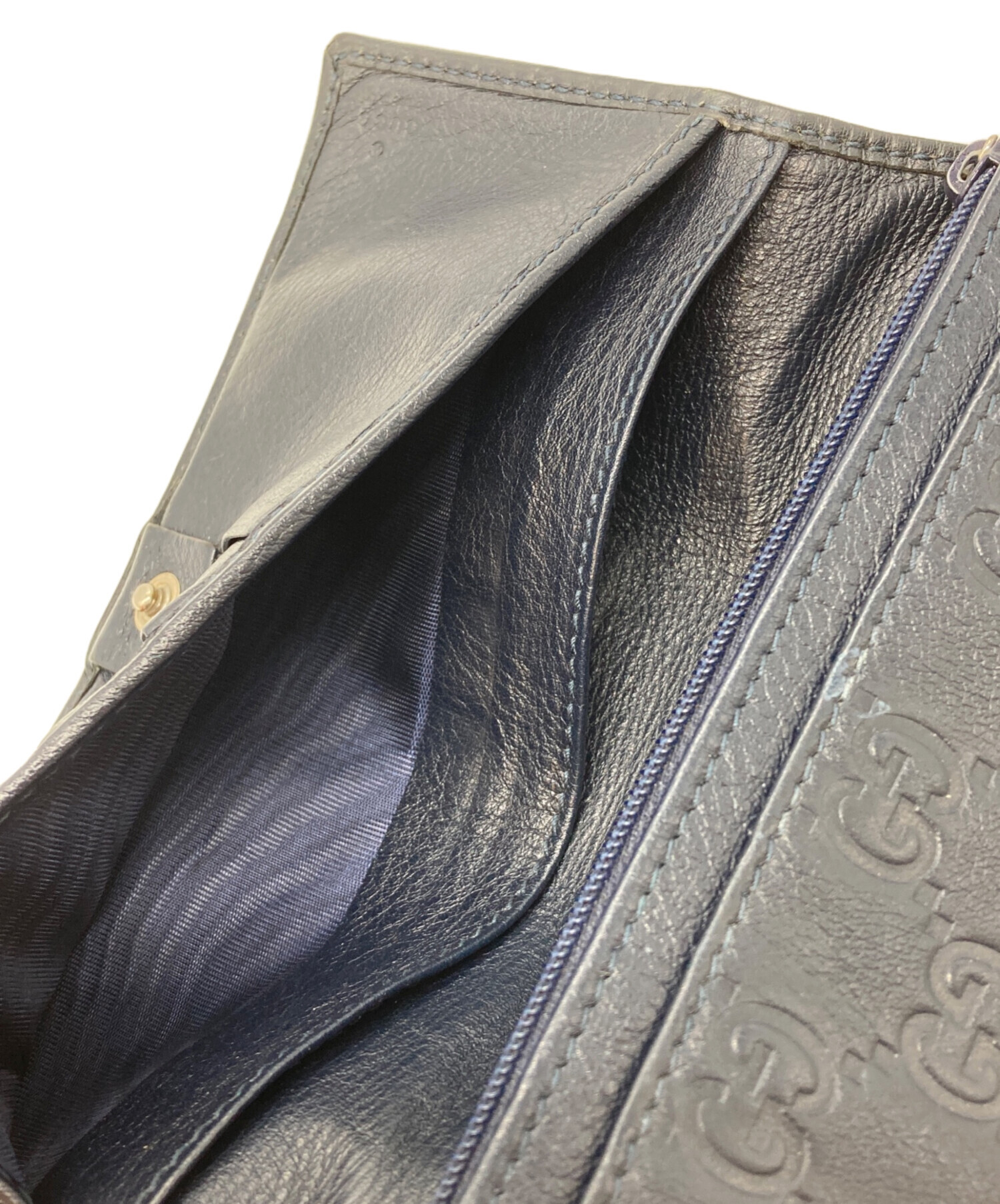 中古・古着通販】GUCCI (グッチ) 長財布 ネイビー｜ブランド