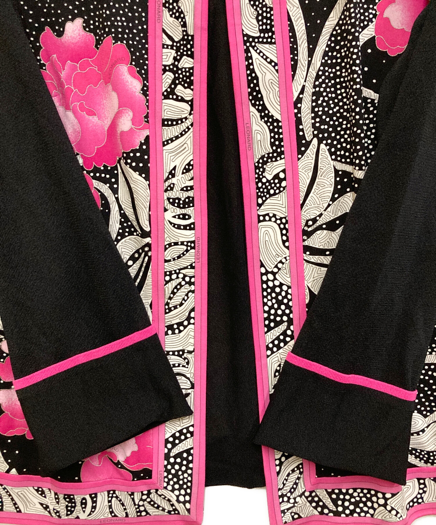 中古・古着通販】LEONARD (レオナール) カーディガン ブラック サイズ 中古・古着通販】LEONARD (レオナール) カーディガン ブラック サイズ