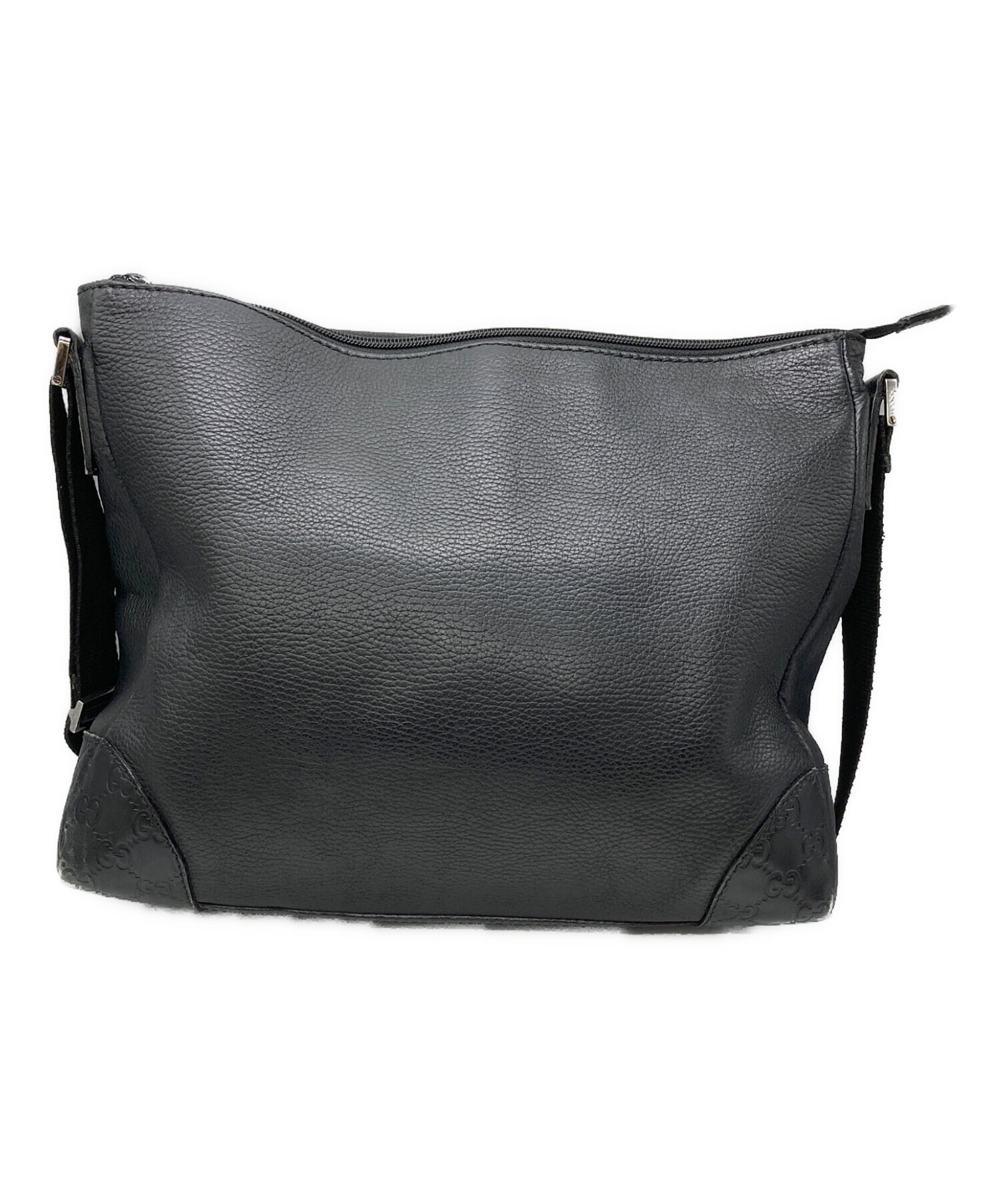中古・古着通販】GUCCI (グッチ) レザーショルダーバッグ ブラック 