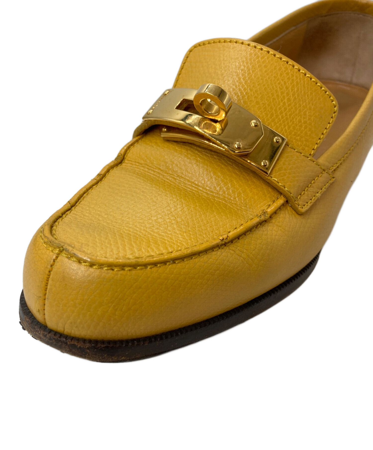中古・古着通販】HERMES (エルメス) ケリーローファー イエロー サイズ  